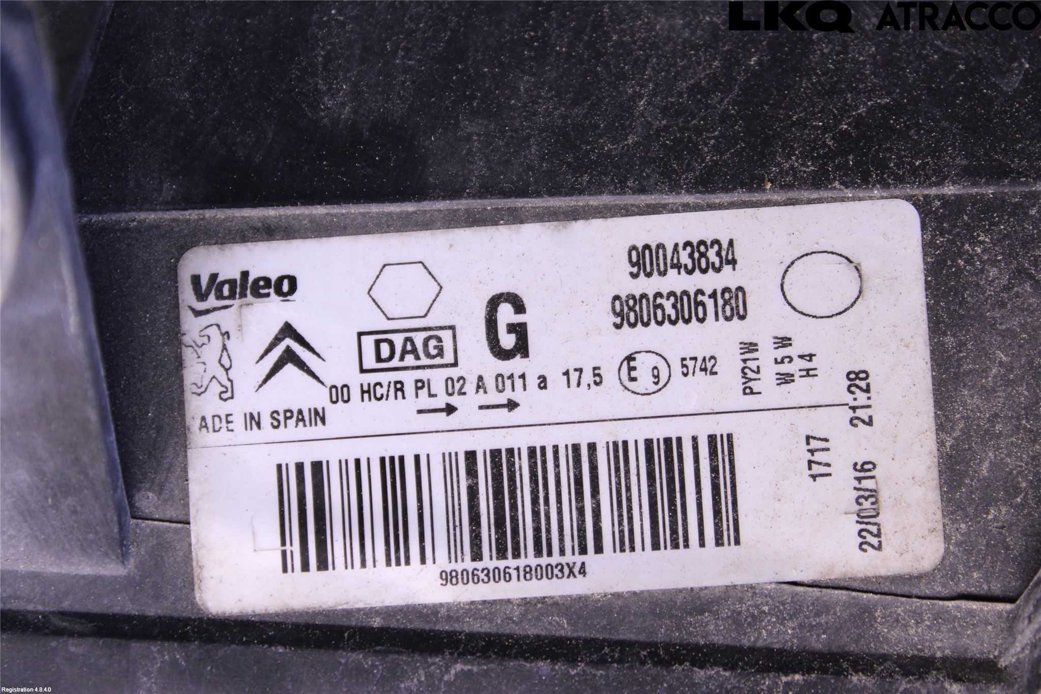 Citroen BERLINGO 08-18 Strålkastare Vänster