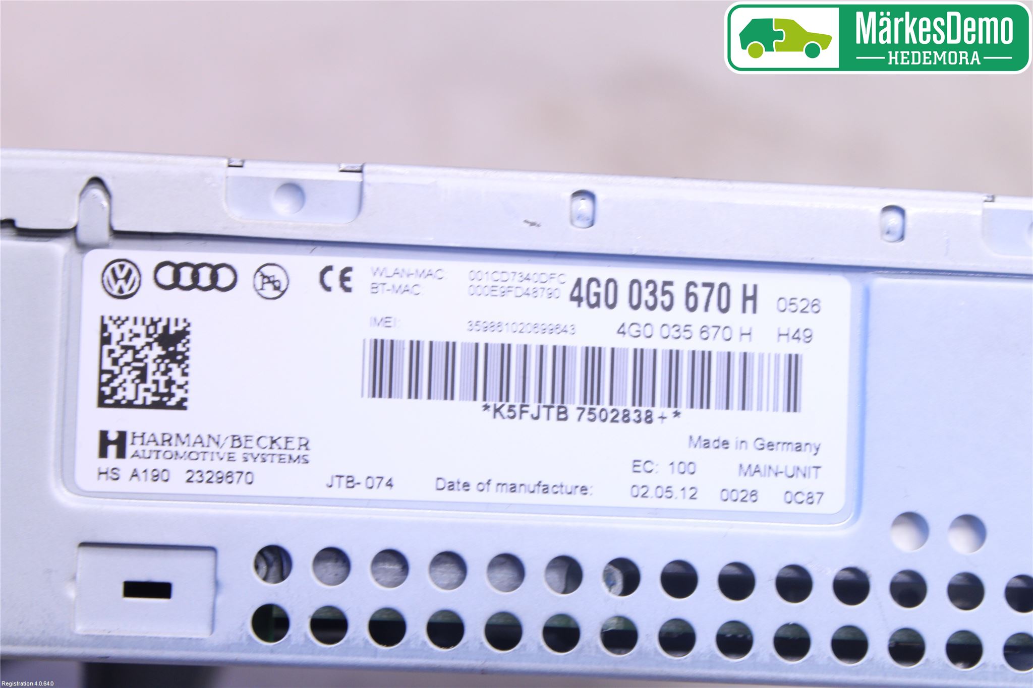 Audi A6/S6 4G 11-18 Cd Radio - Multimediapanel