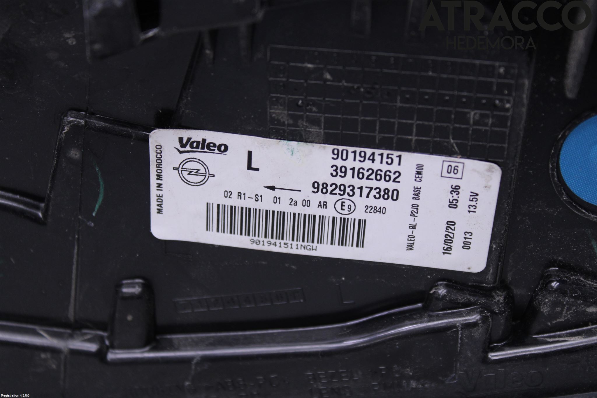 Opel CORSA F, CORSA-E 20- Bakljus Vänster