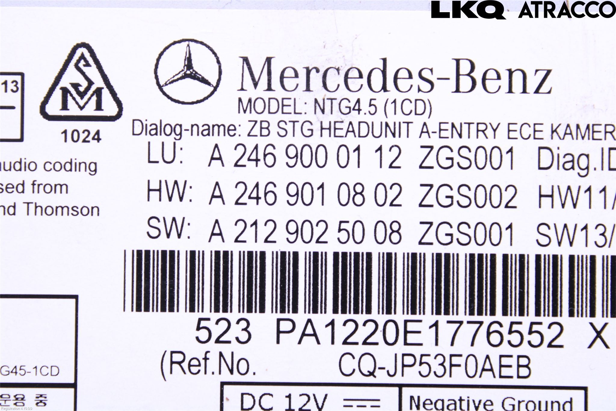 Mercedes-Benz MB B-KLASS (W246/W242) 12-19 Cd Radio - Multimediapanel