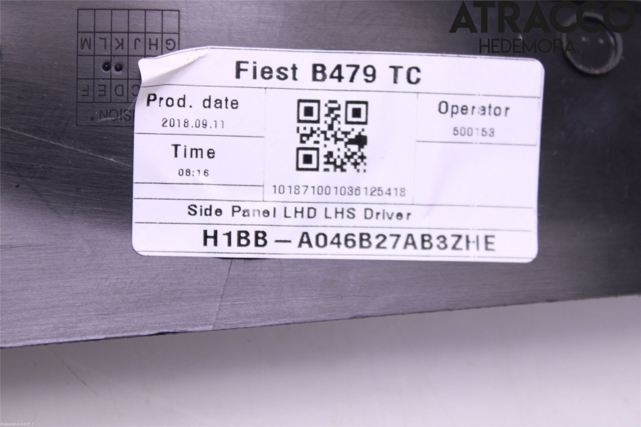 Ford FIESTA (VII) 18-23 Inr Tunnelfack