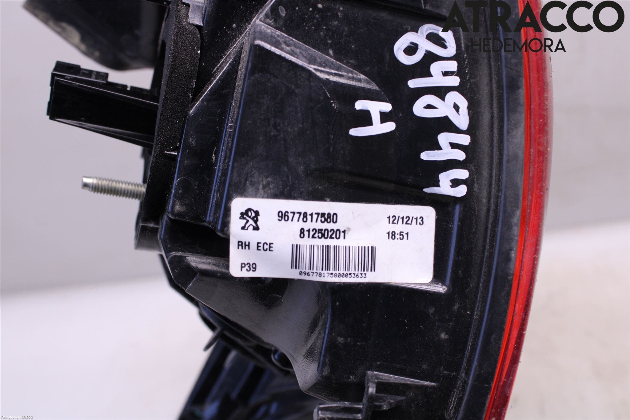 Peugeot 308 14-21 Bakljus Höger