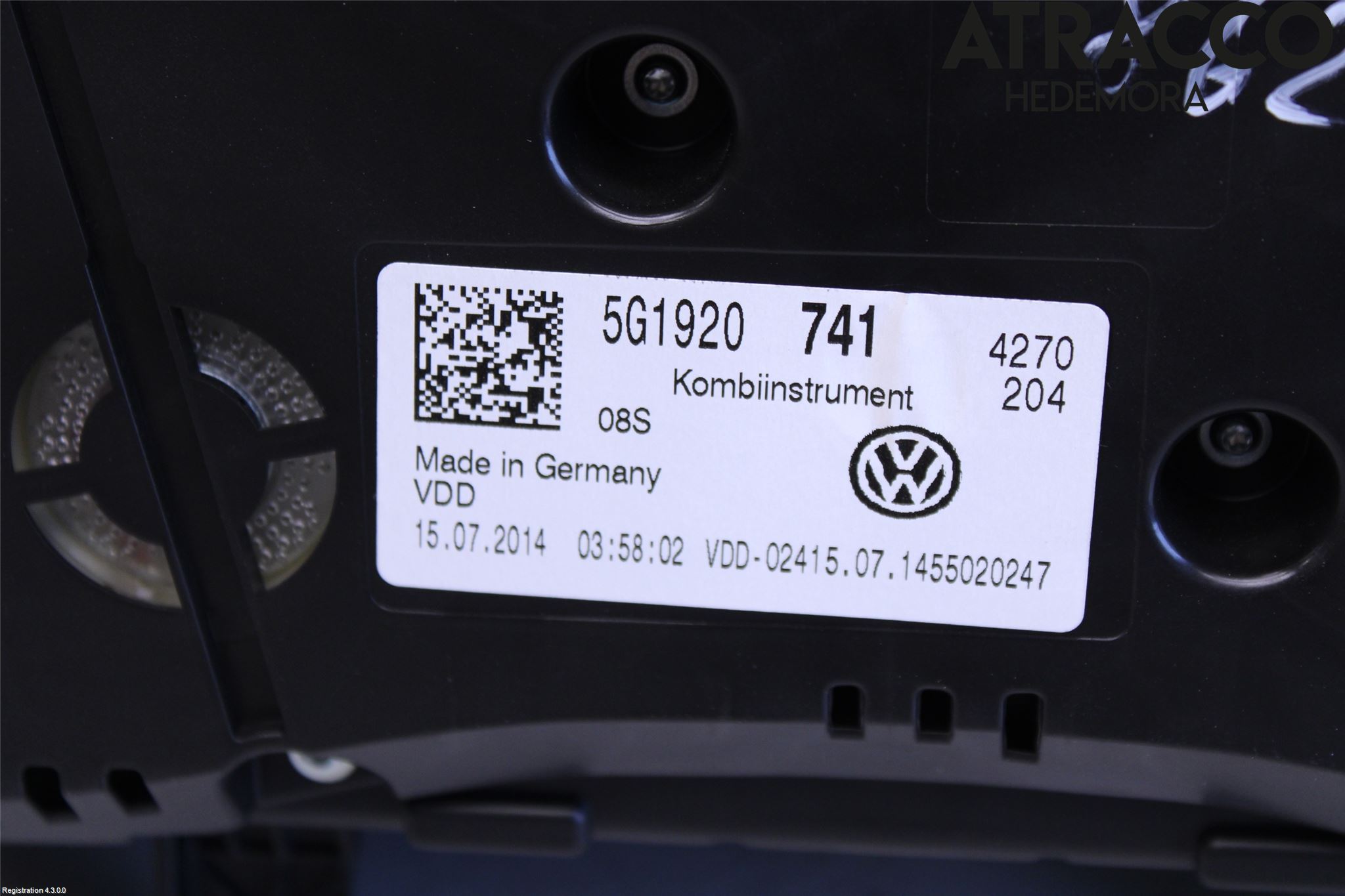 Volkswagen VW GOLF / E-GOLF VII 13-20 Instrument Komb