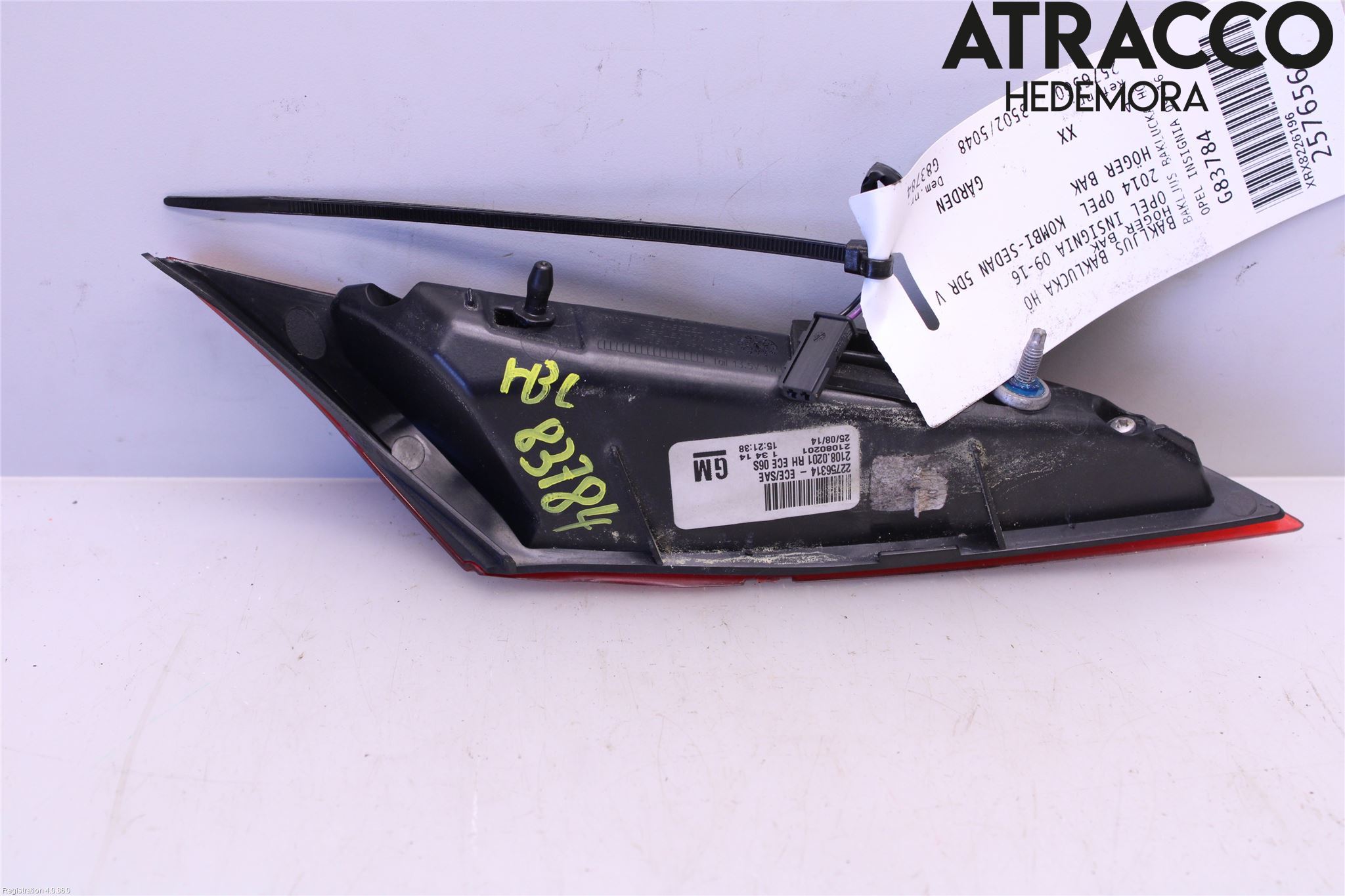 Opel INSIGNIA 09-16 Bakljus Lucka Hö