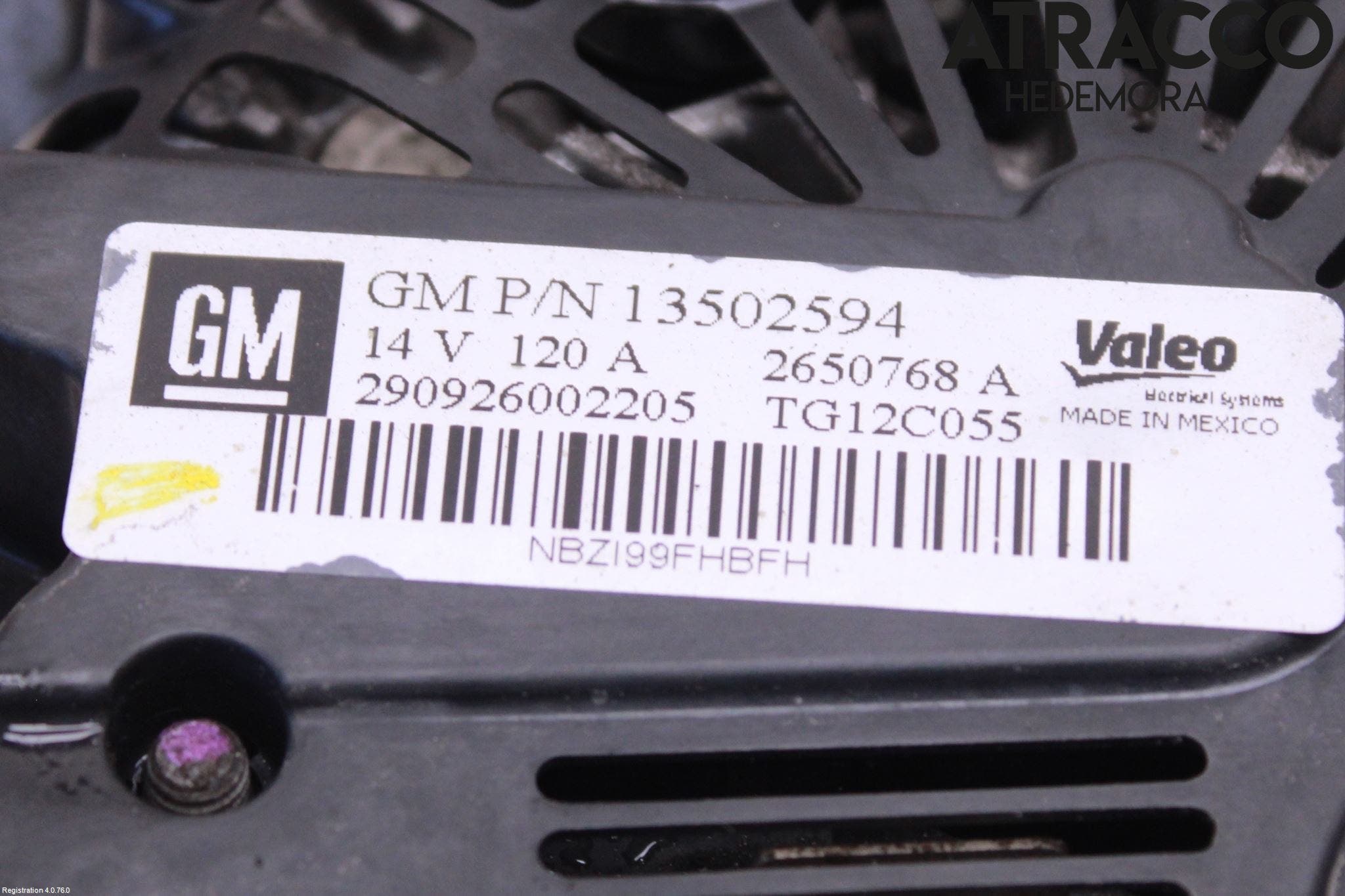 Opel ASTRA J 10-15 Generator