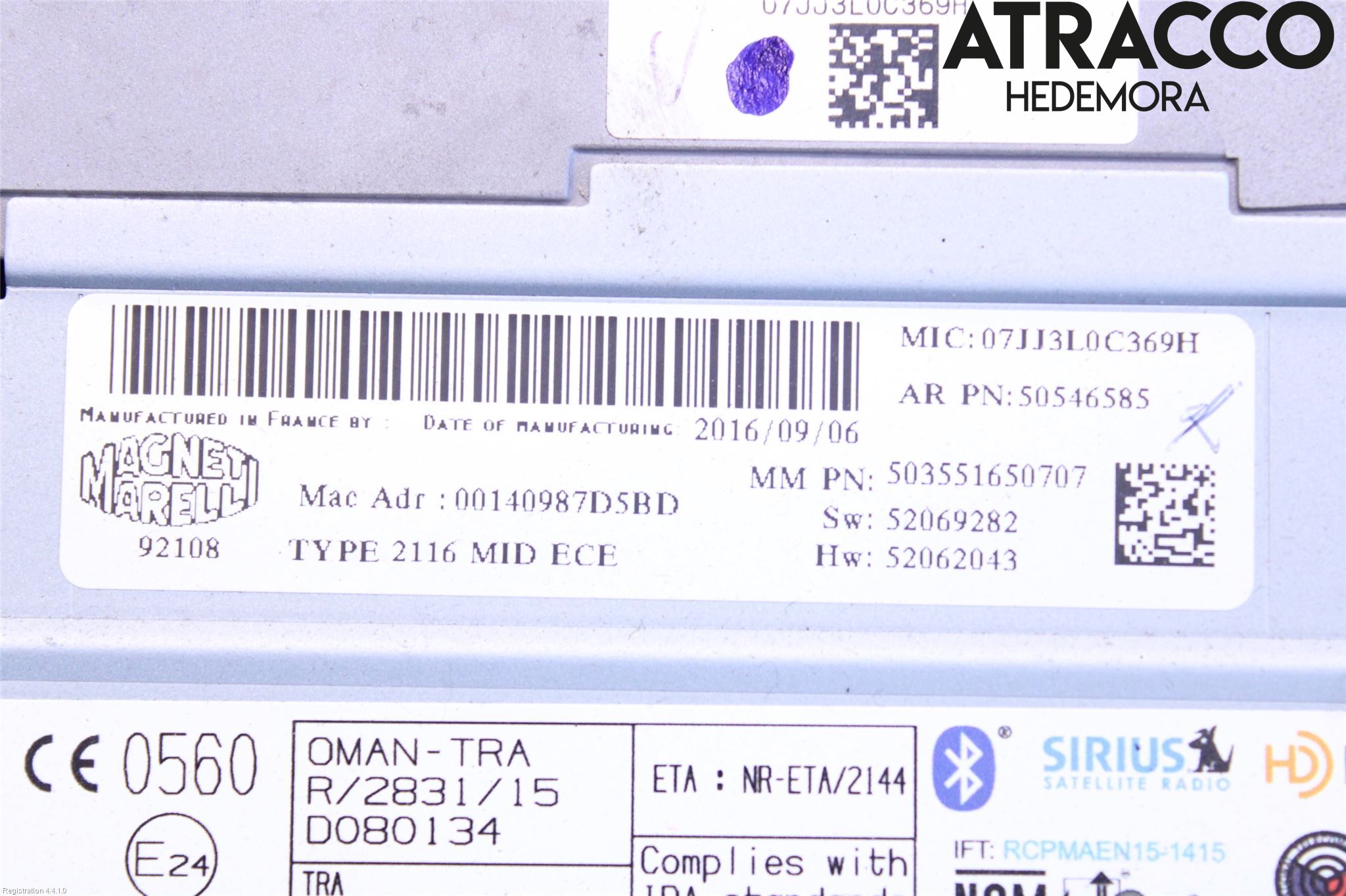 Alfa GIULIA Cd Radio - Multimediapanel