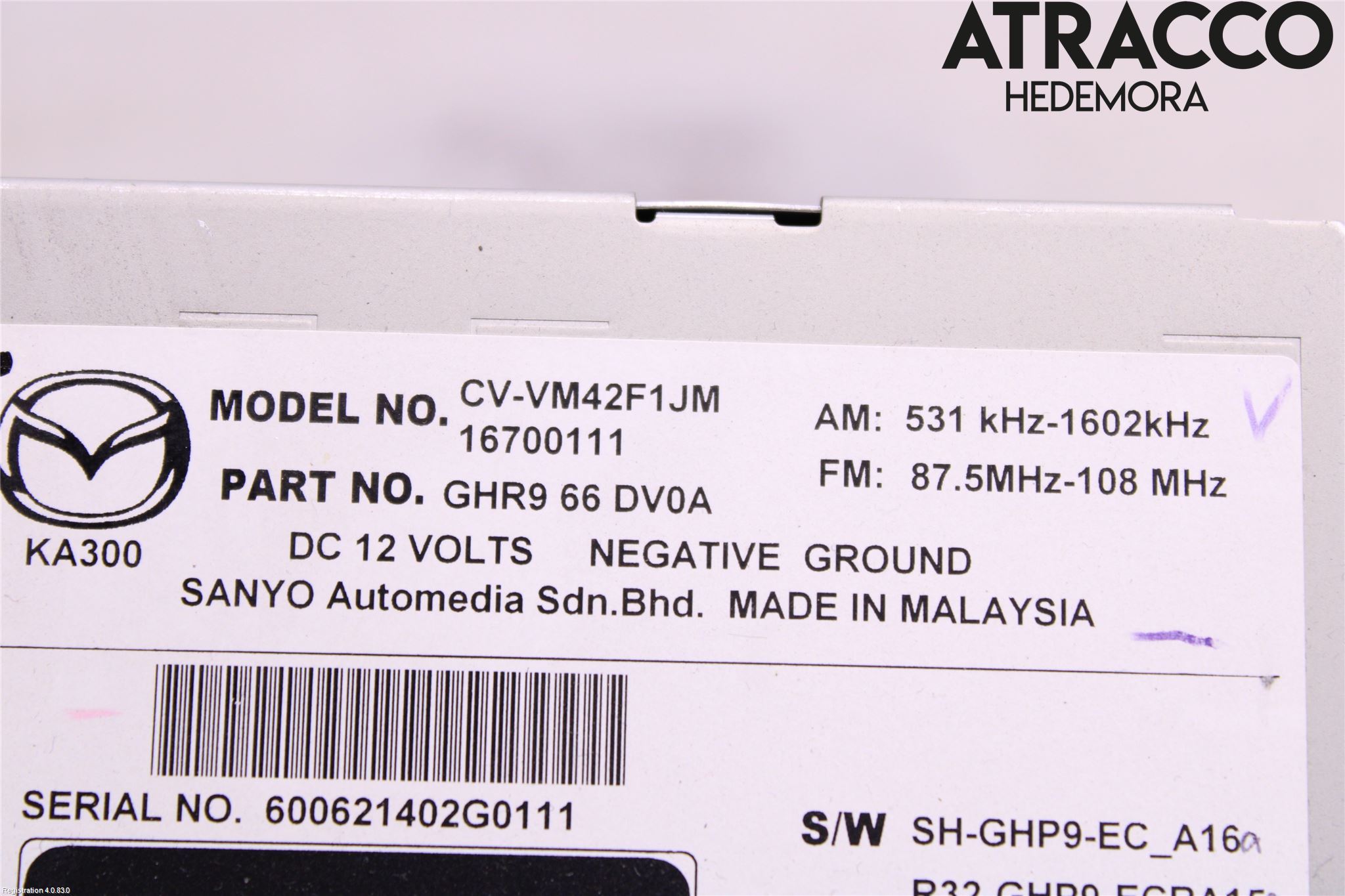 Mazda 6 13- Cd Radio - Multimediapanel