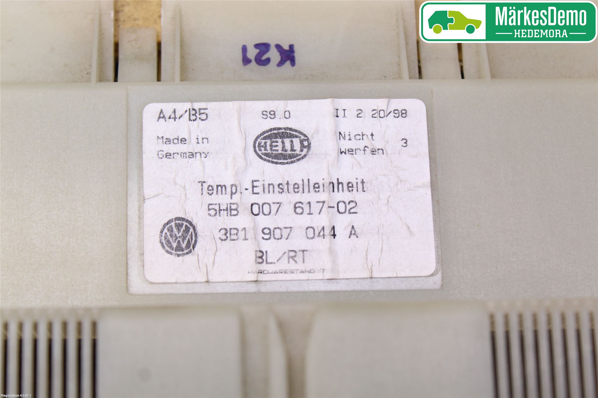 Volkswagen VW PASSAT 97-00 Ac Styrenhet Ac Manöveren