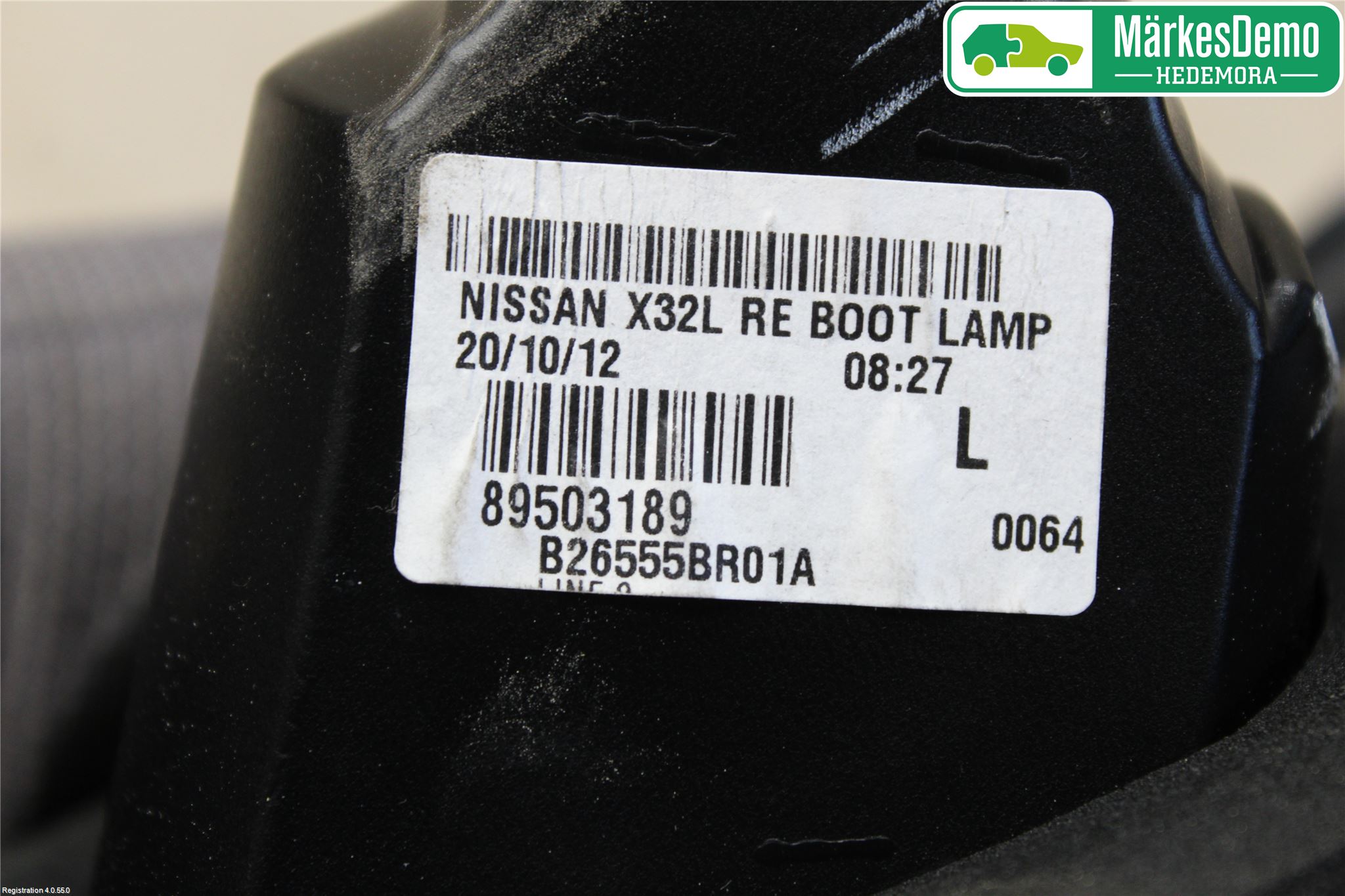 Nissan QASHQAI+2  10-14 Bakljus Lucka Vä