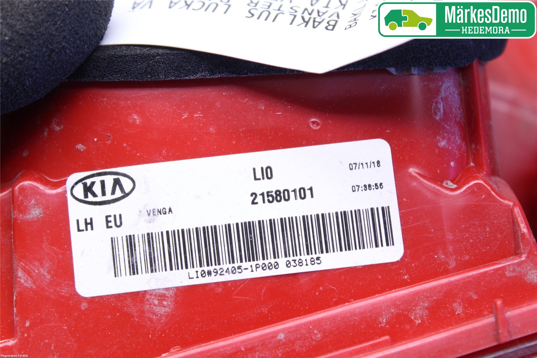 Kia VENGA 10-19 Bakljus Lucka Vä