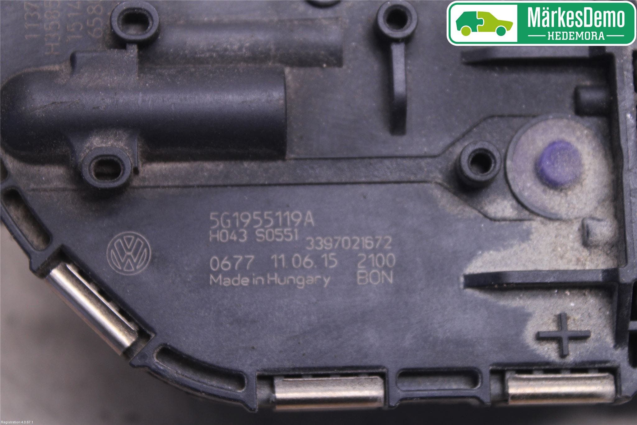 Volkswagen VW GOLF / E-GOLF VII 13-20 Torkarmotor Vindruta