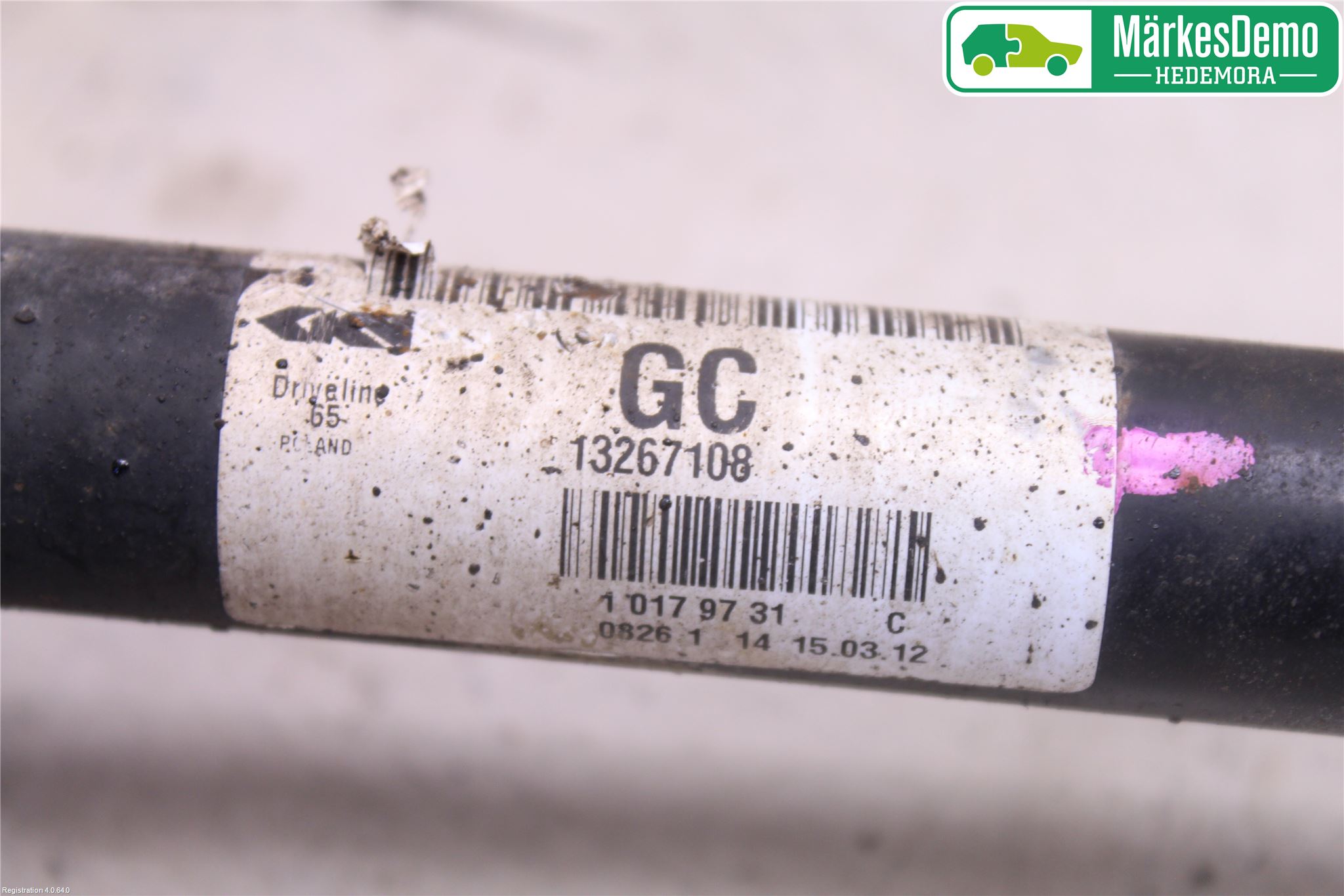 Opel INSIGNIA 09-16 Drivaxel Bak Höger