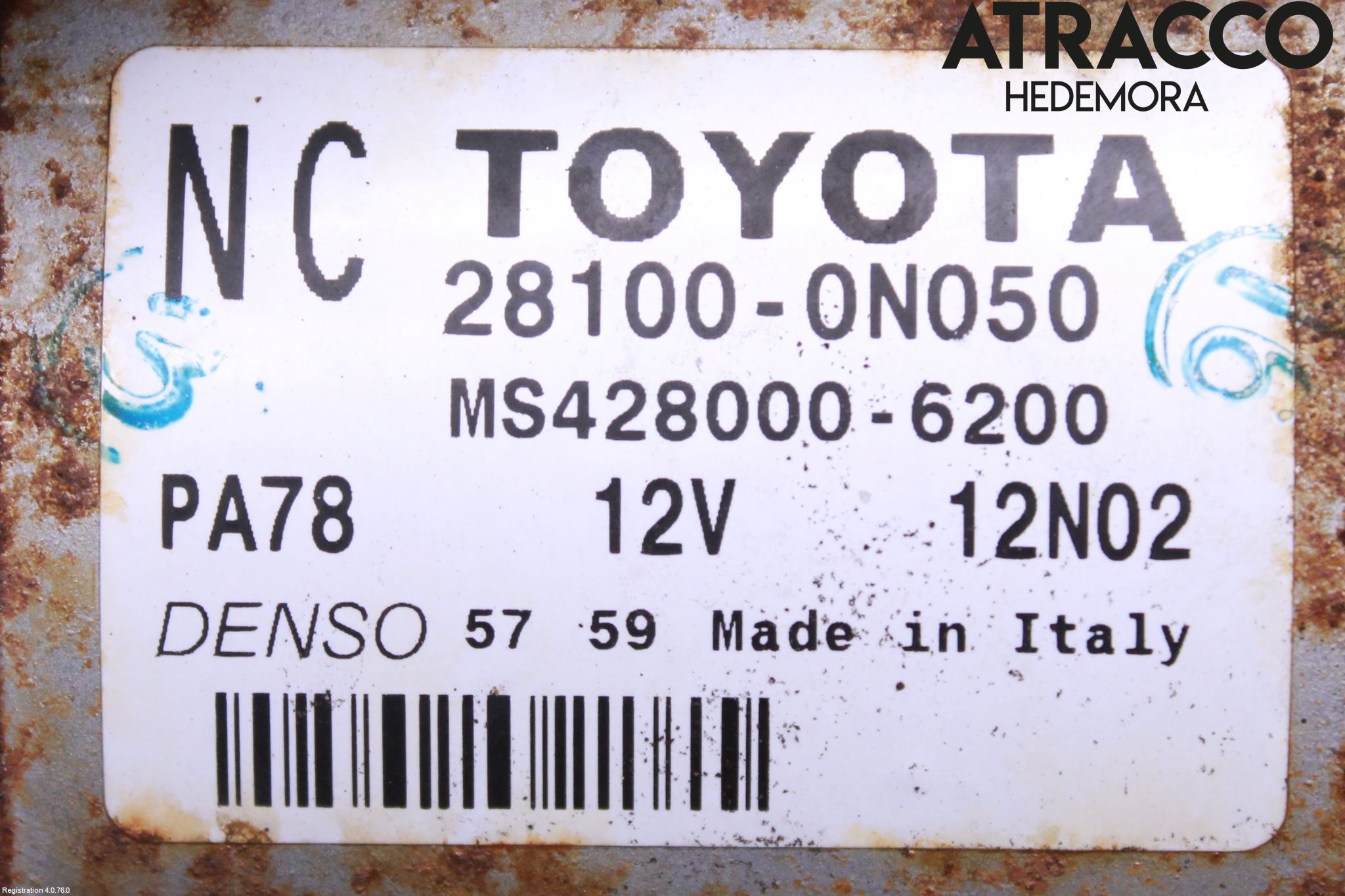 Toyota YARIS XP130 12-14 Startmotor Diesel