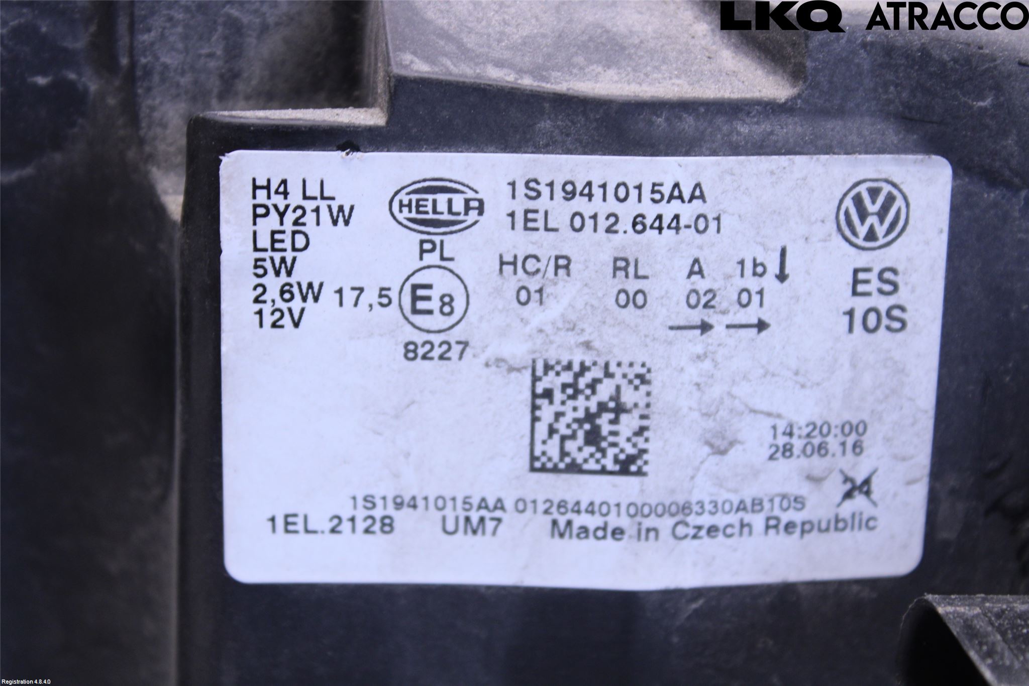 Volkswagen VW UP! / E-UP! Strålkastare Vänster