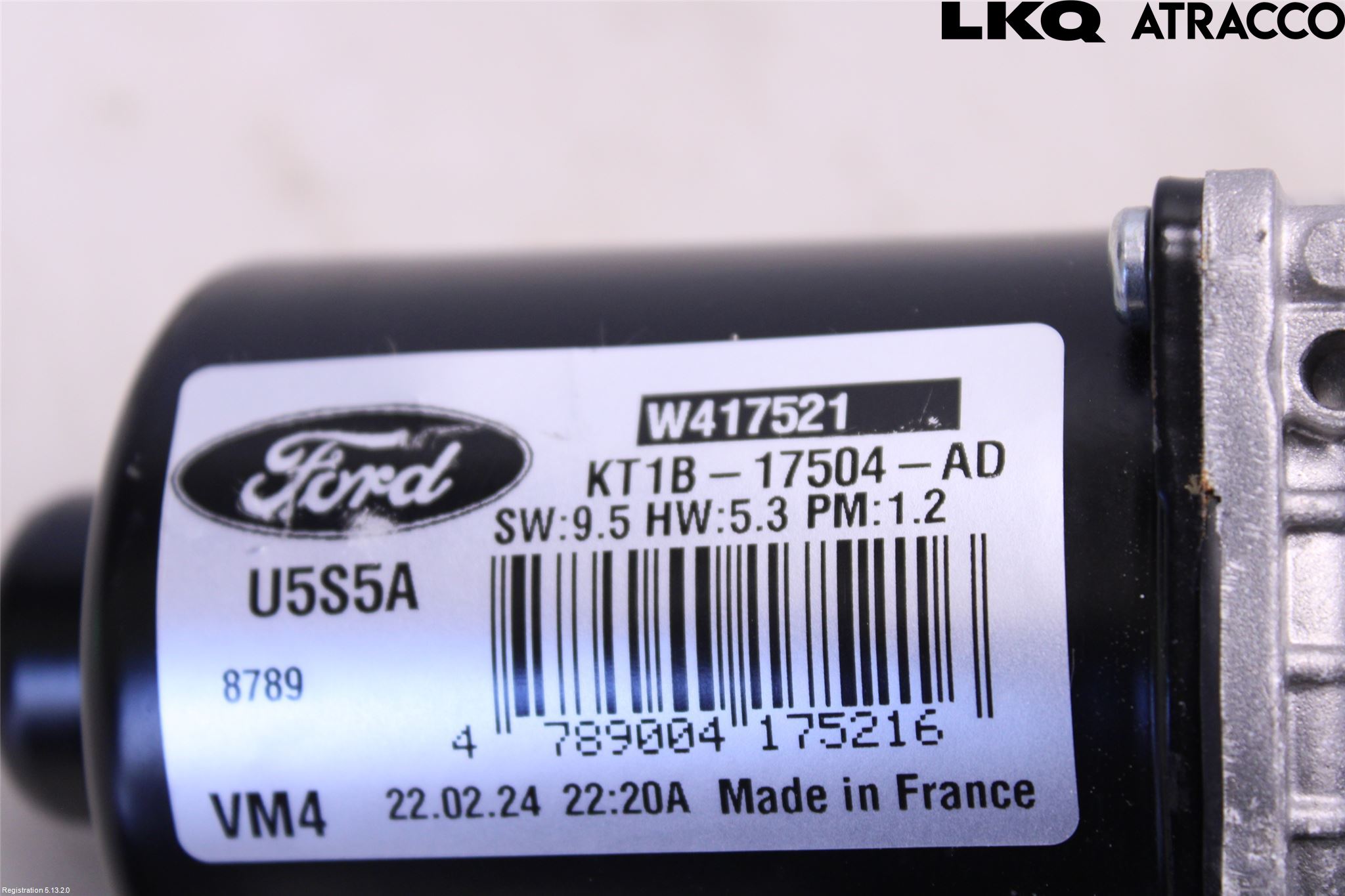 Ford TRANSIT/TOURNEO CONNECT 13-22 Torkarmotor Vindruta