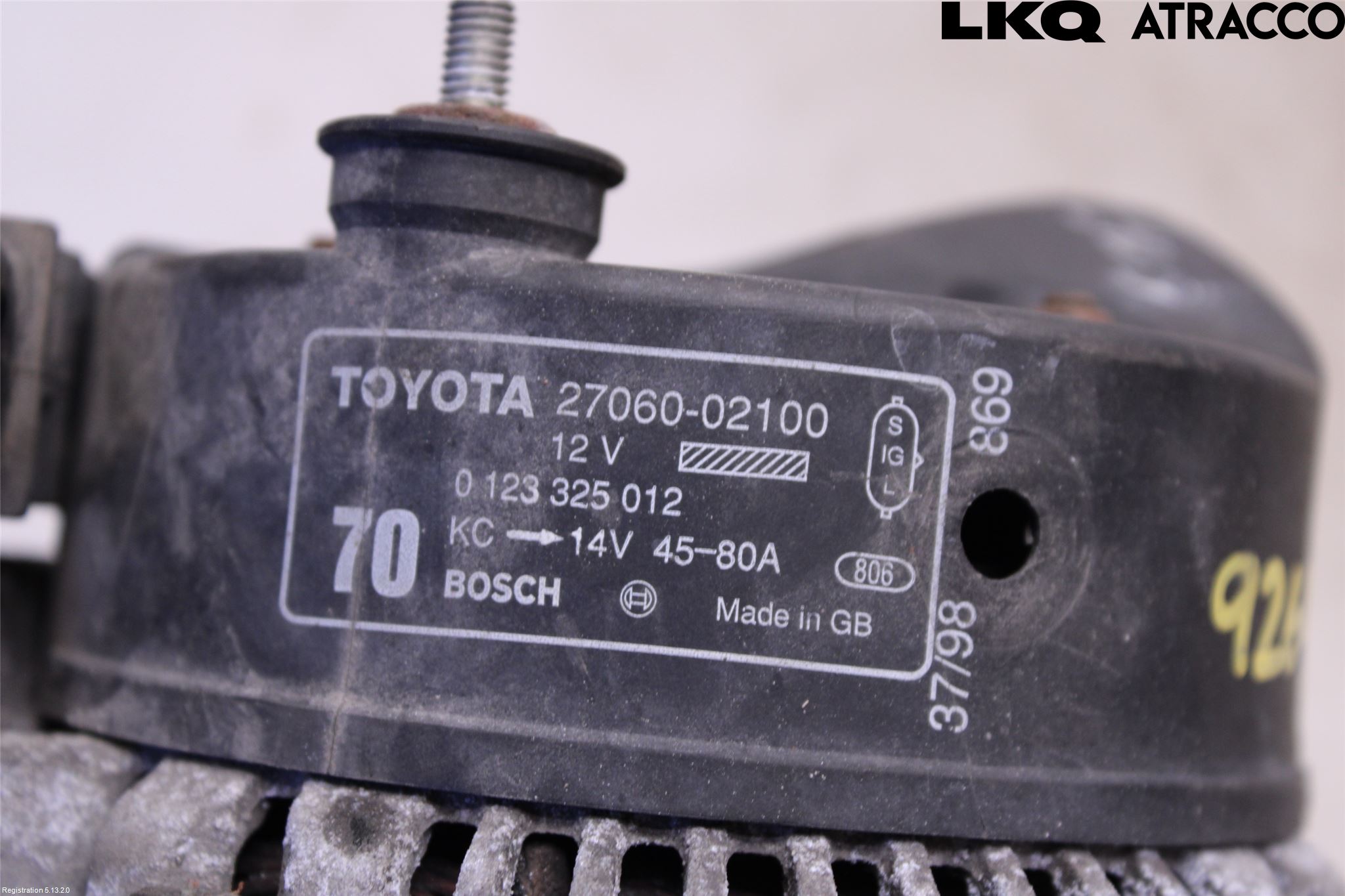 Toyota YARIS XP130 15-20 Generator