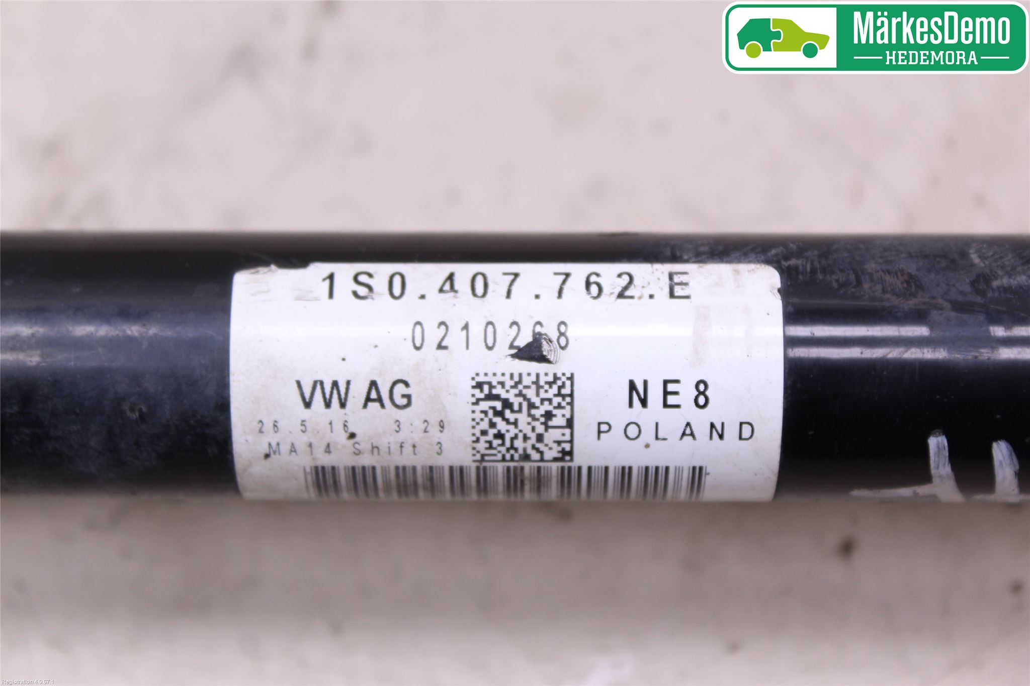 Volkswagen VW UP! / E-UP! Drivaxel Fram Höger