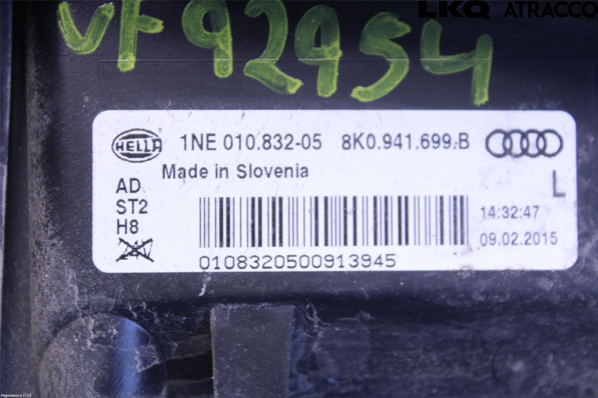 Audi A4 12-15 Dimljus-Varselljus Fram