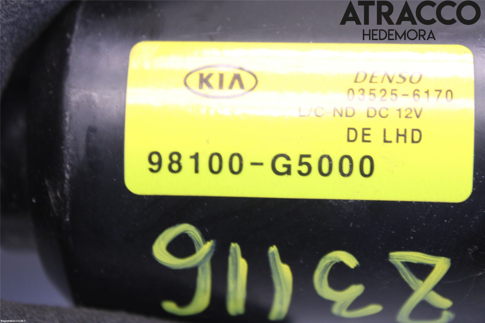 Kia NIRO (DE) 17-22 Torkarmotor Vindruta