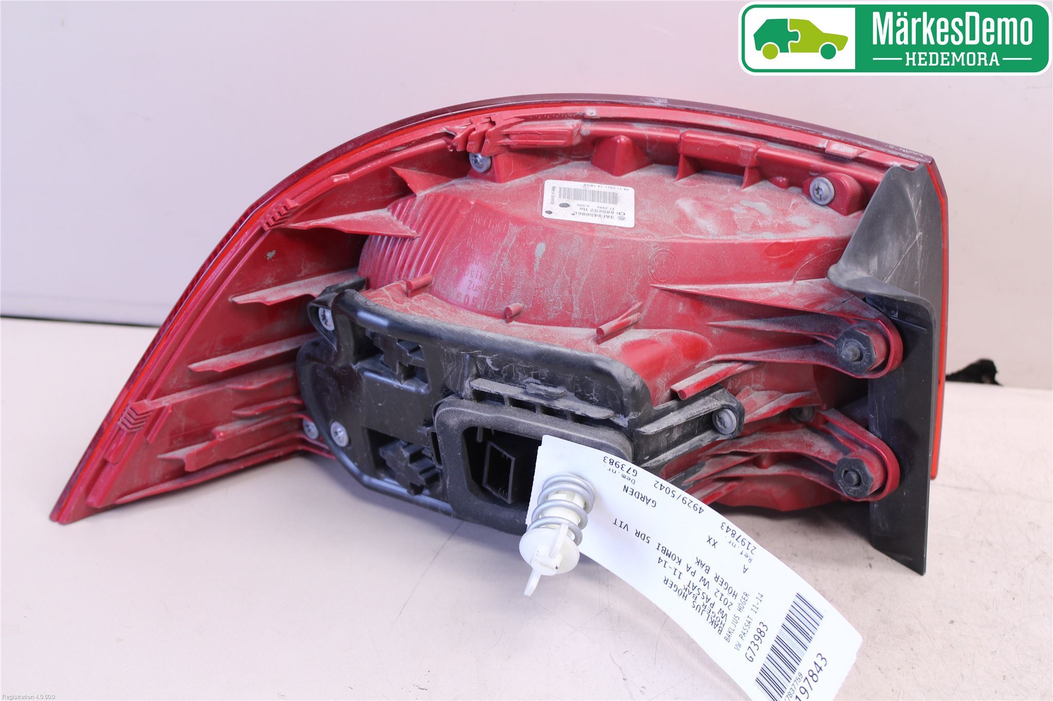 Volkswagen VW PASSAT 11-14 Bakljus Höger