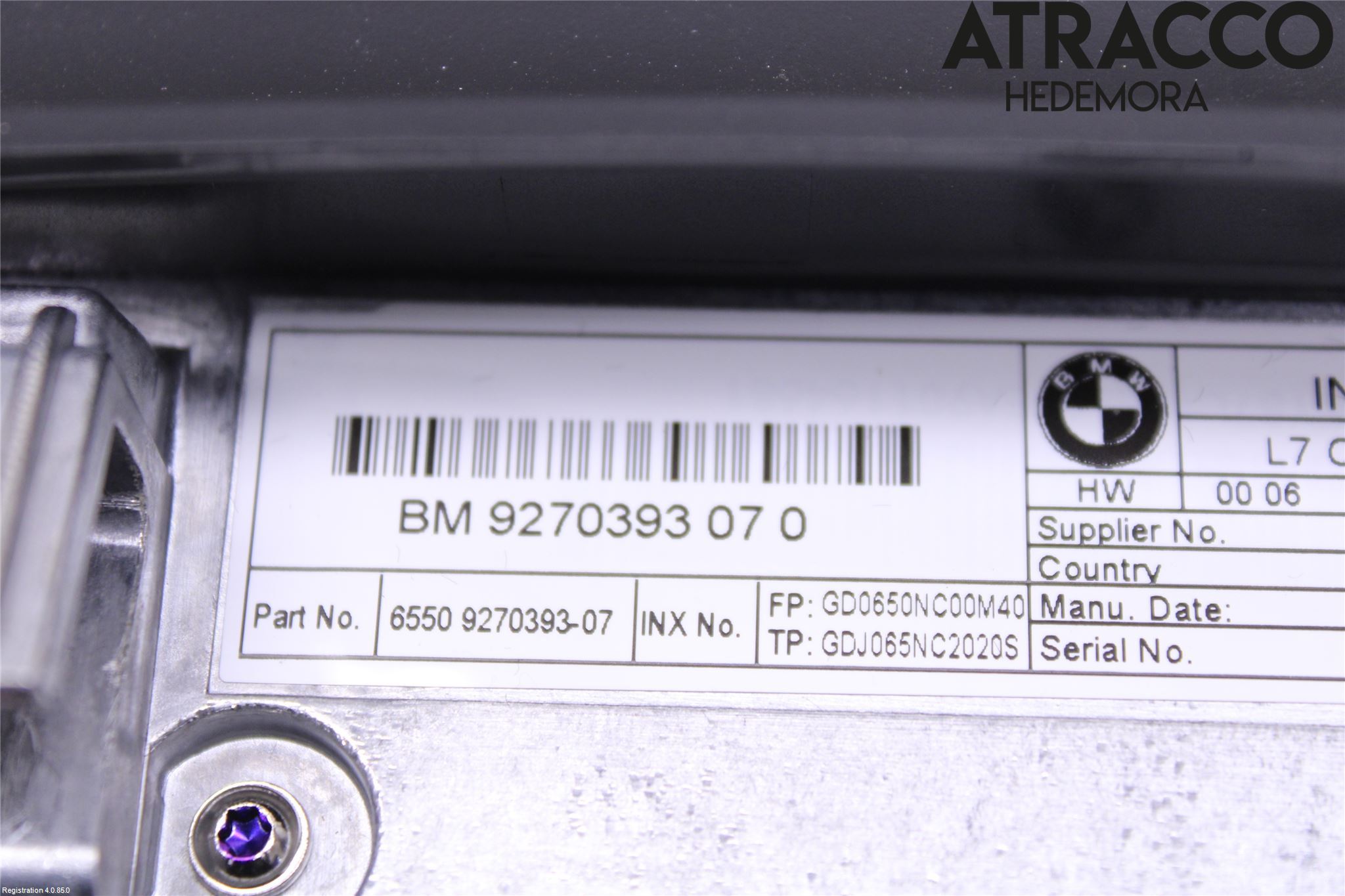 BMW 3 F30/F31/F80 12-19 Bildskärm