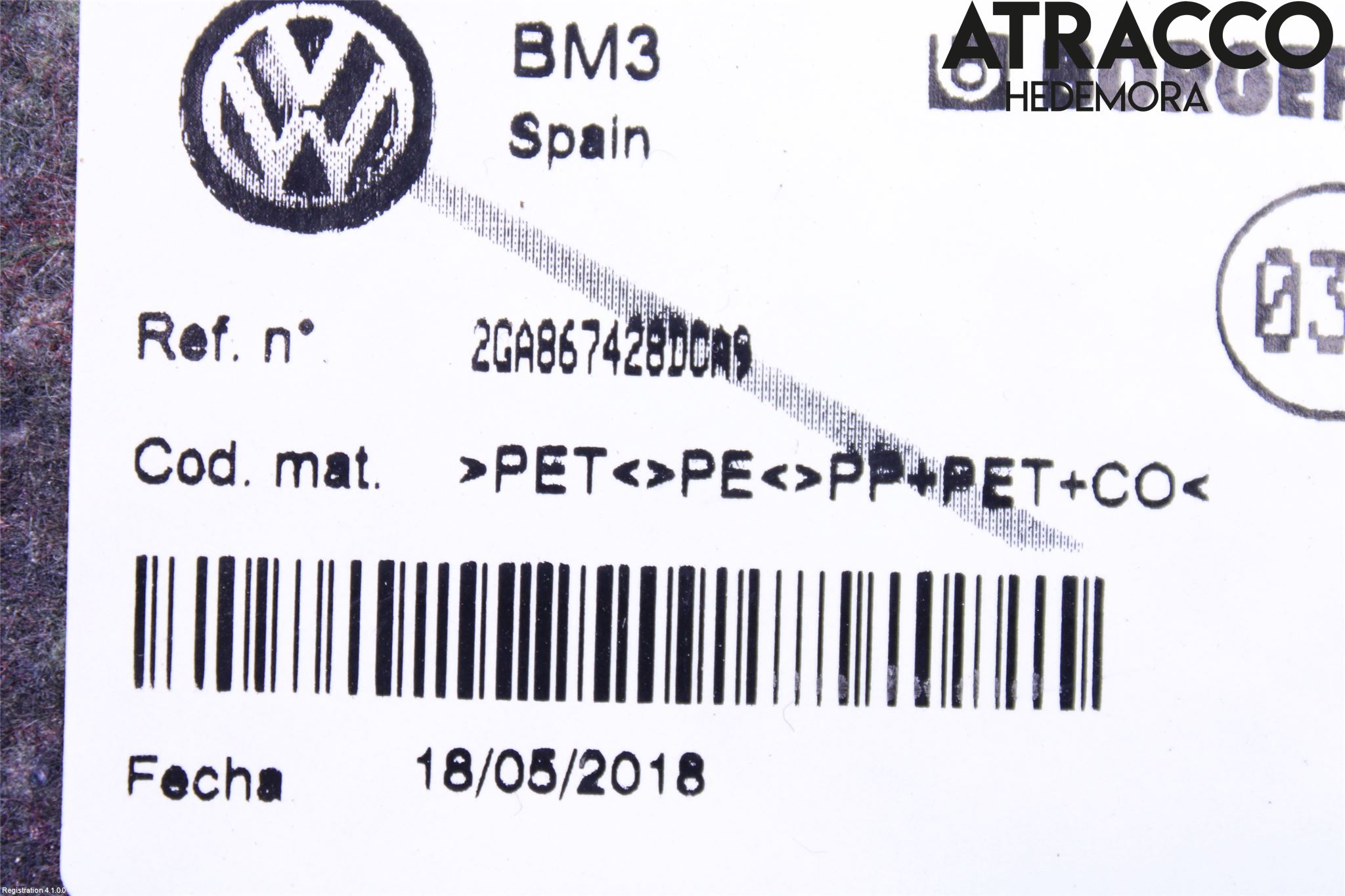 Volkswagen VW T-ROC 18- Inredning Bakluckeklädsel