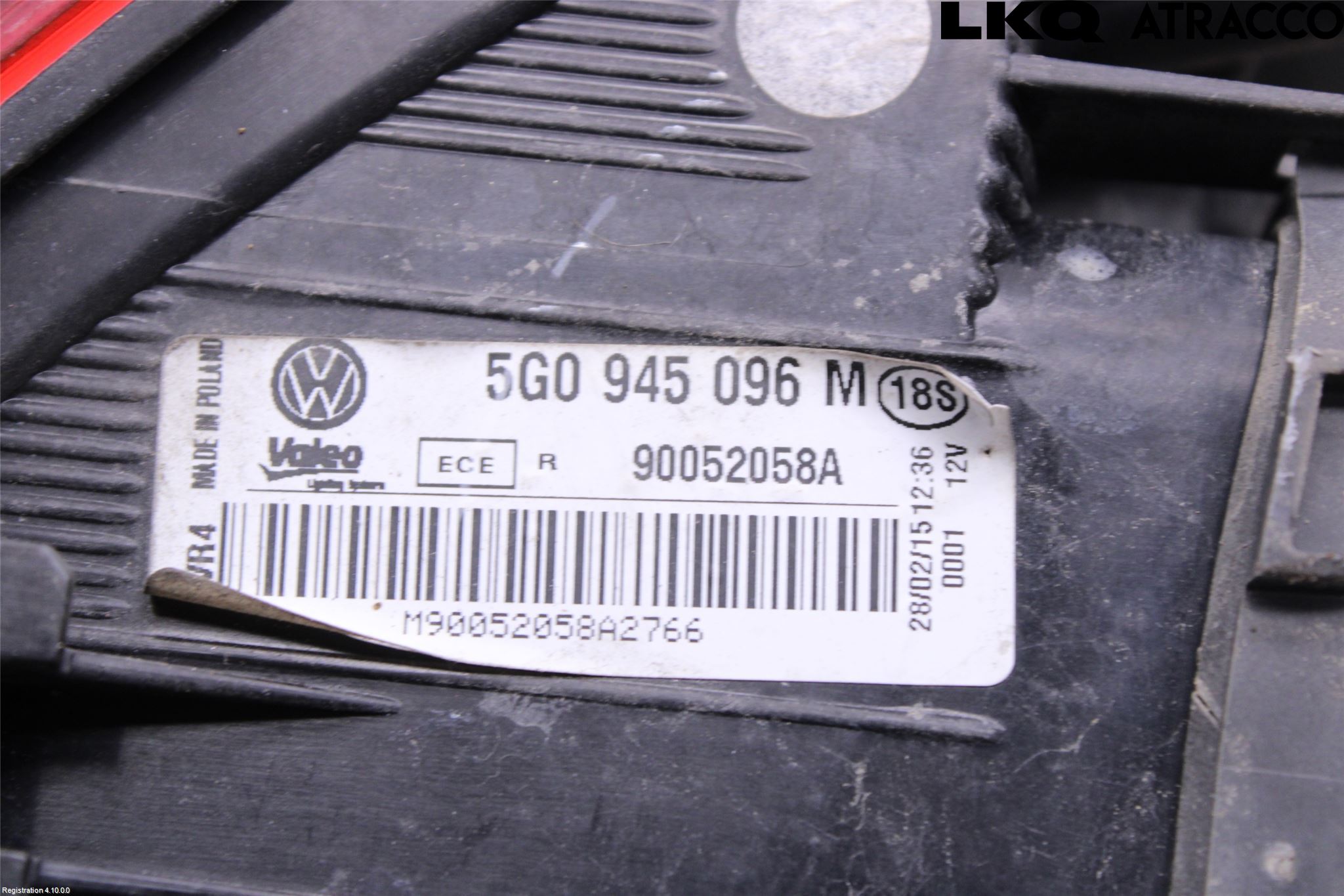 Volkswagen VW GOLF / E-GOLF VII 13-20 Bakljus Höger