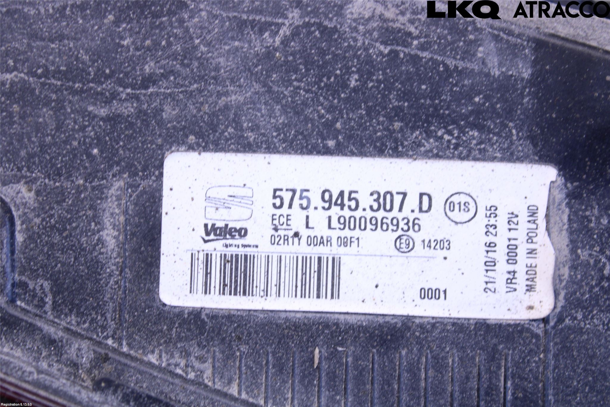 Seat ATECA 16->> Bakljus Lucka Vä