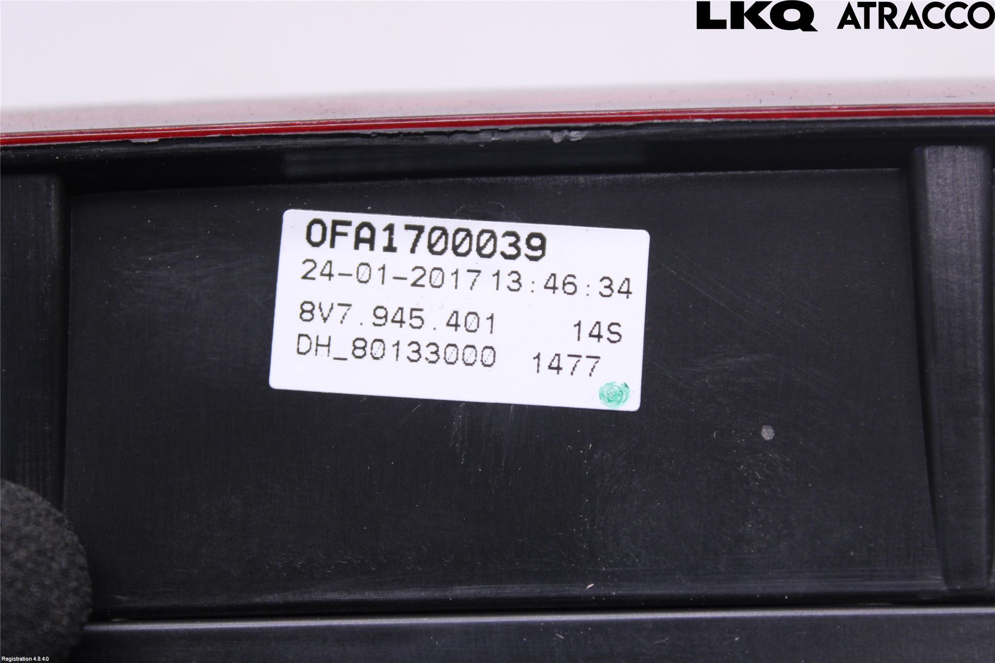 Audi A3/S3 8V 13-20 Bromsljus Bakruta