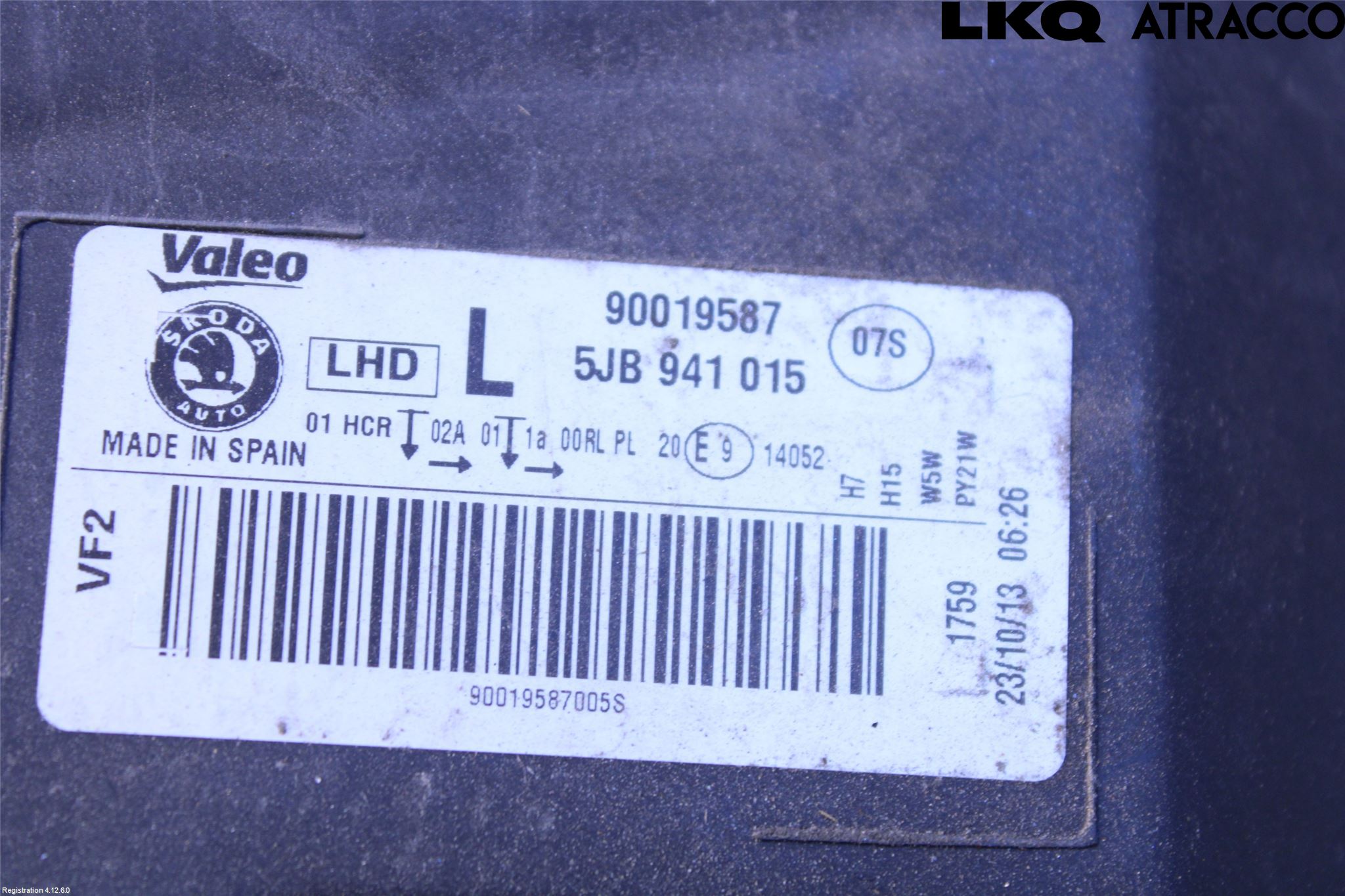 Skoda RAPID Strålkastare Vänster