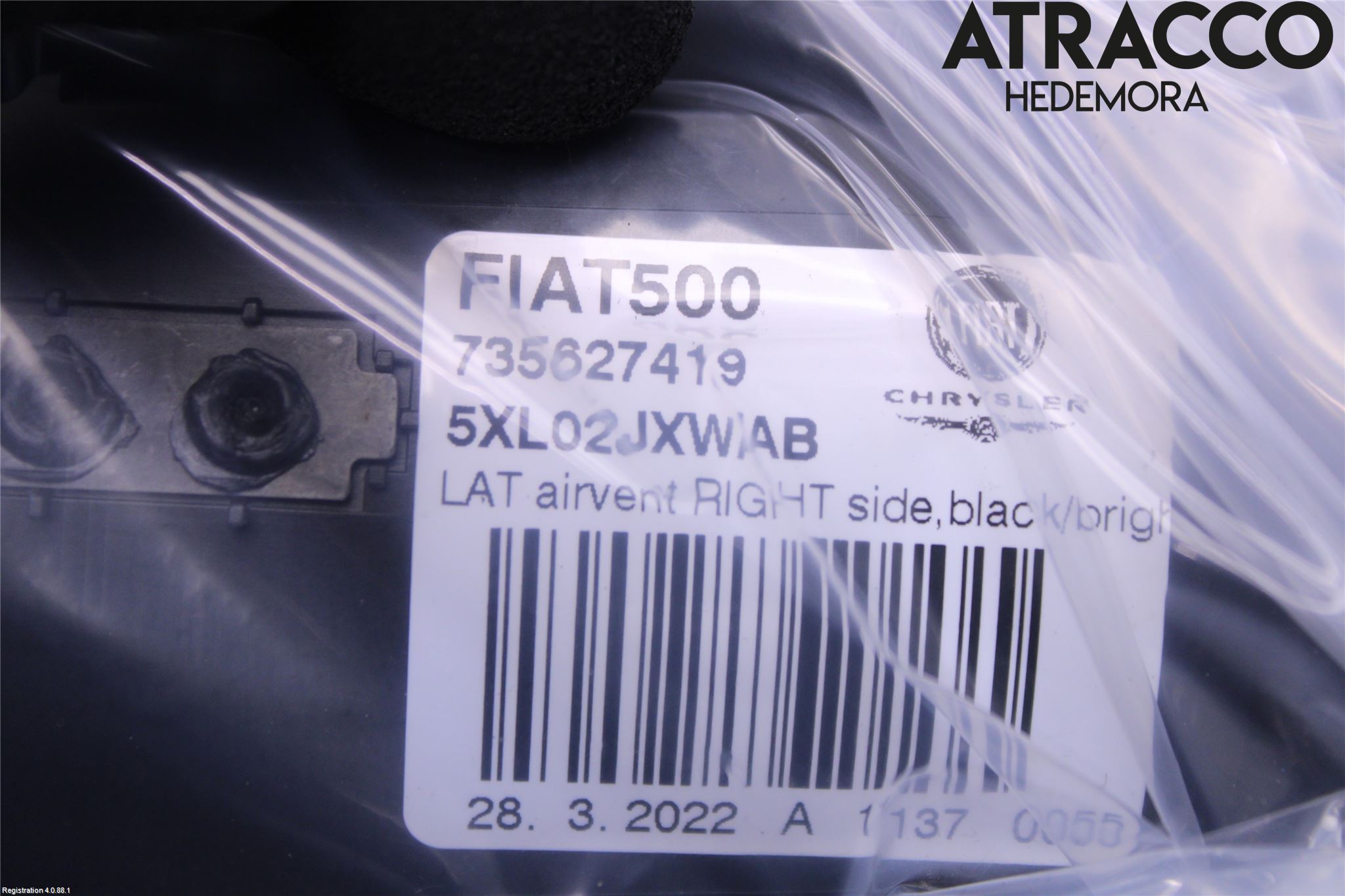 Fiat 500e 20- Defrosterkanal-Munstycke