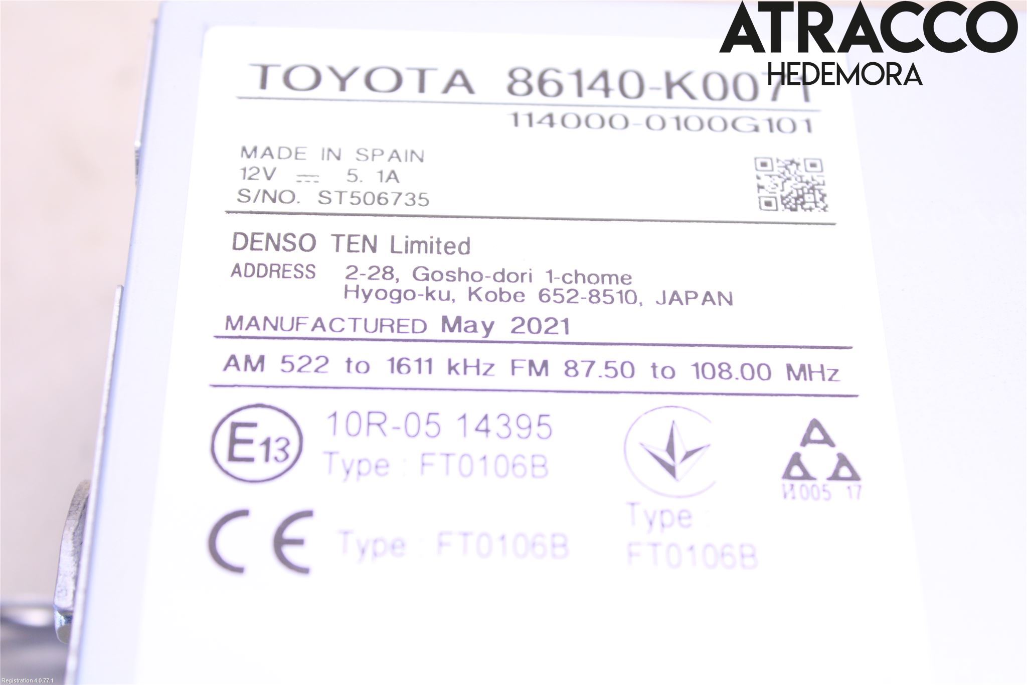 Toyota YARIS XP21 20- Cd Radio - Multimediapanel