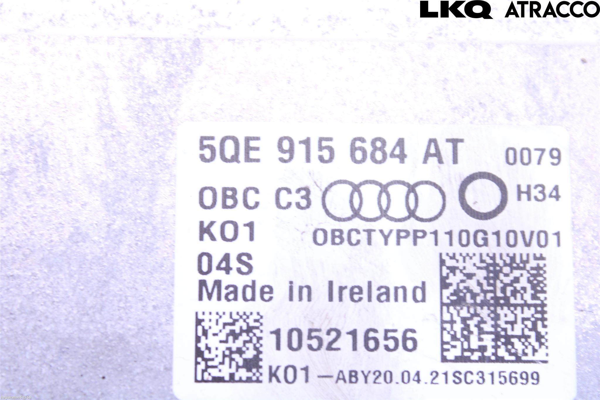Audi E-TRON, S GE 19- Batteriladdare Högspänning