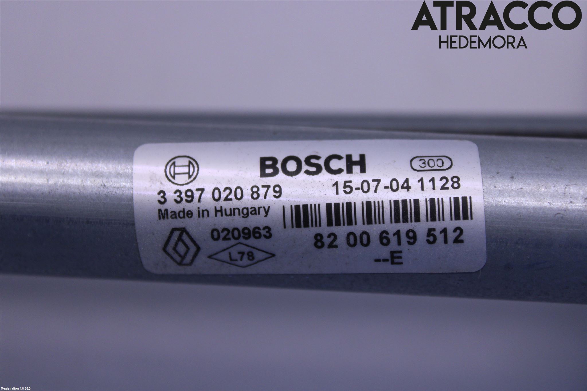 Dacia DUSTER 10-17 Torkarmekanism Vindruta