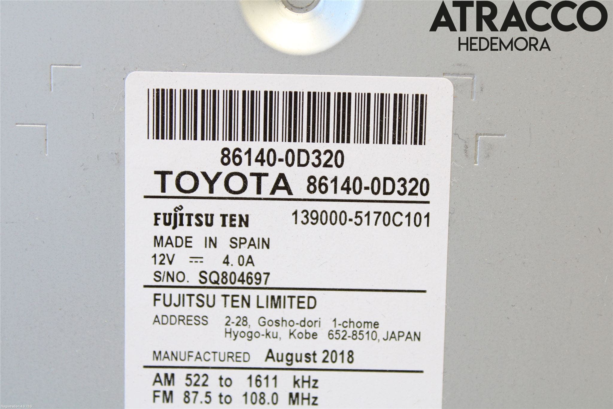 Toyota YARIS XP130 15-20 Cd Radio - Multimediapanel