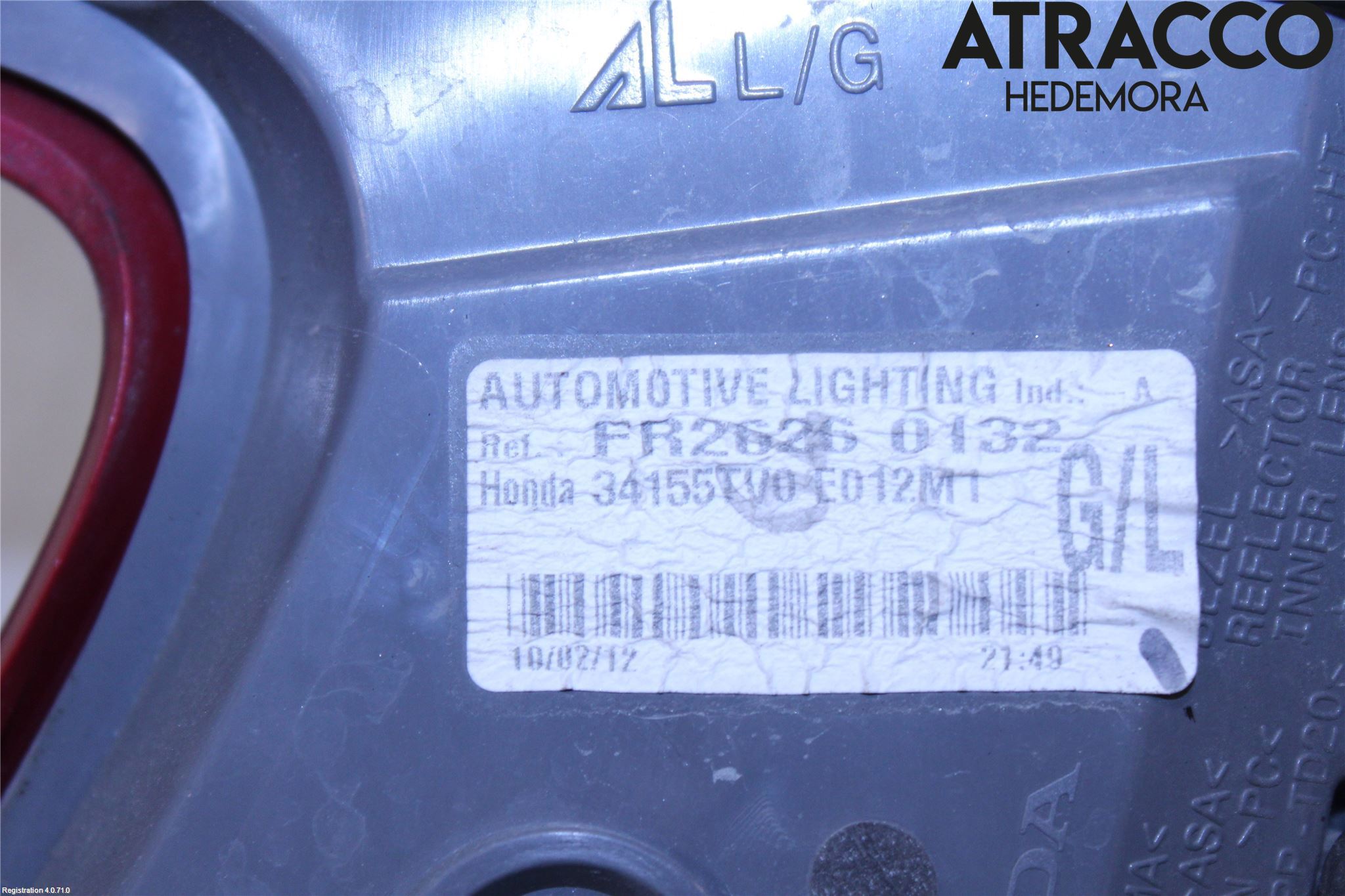 Honda CIVIC 12-16 Bakljus Lucka Vä