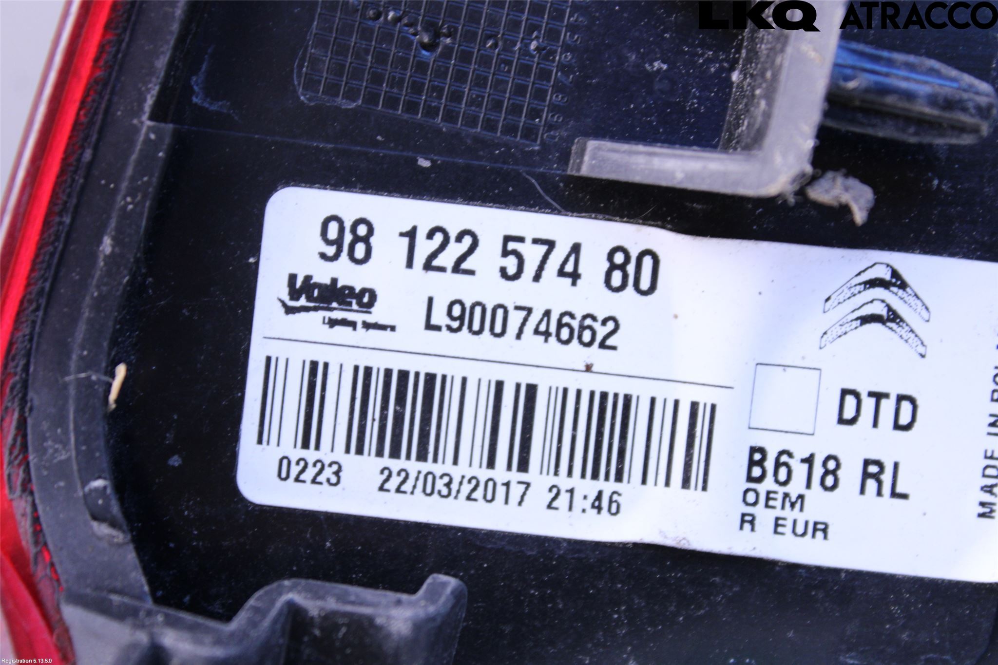 Citroen C3 AIRCROSS 18-23 Bakljus Höger