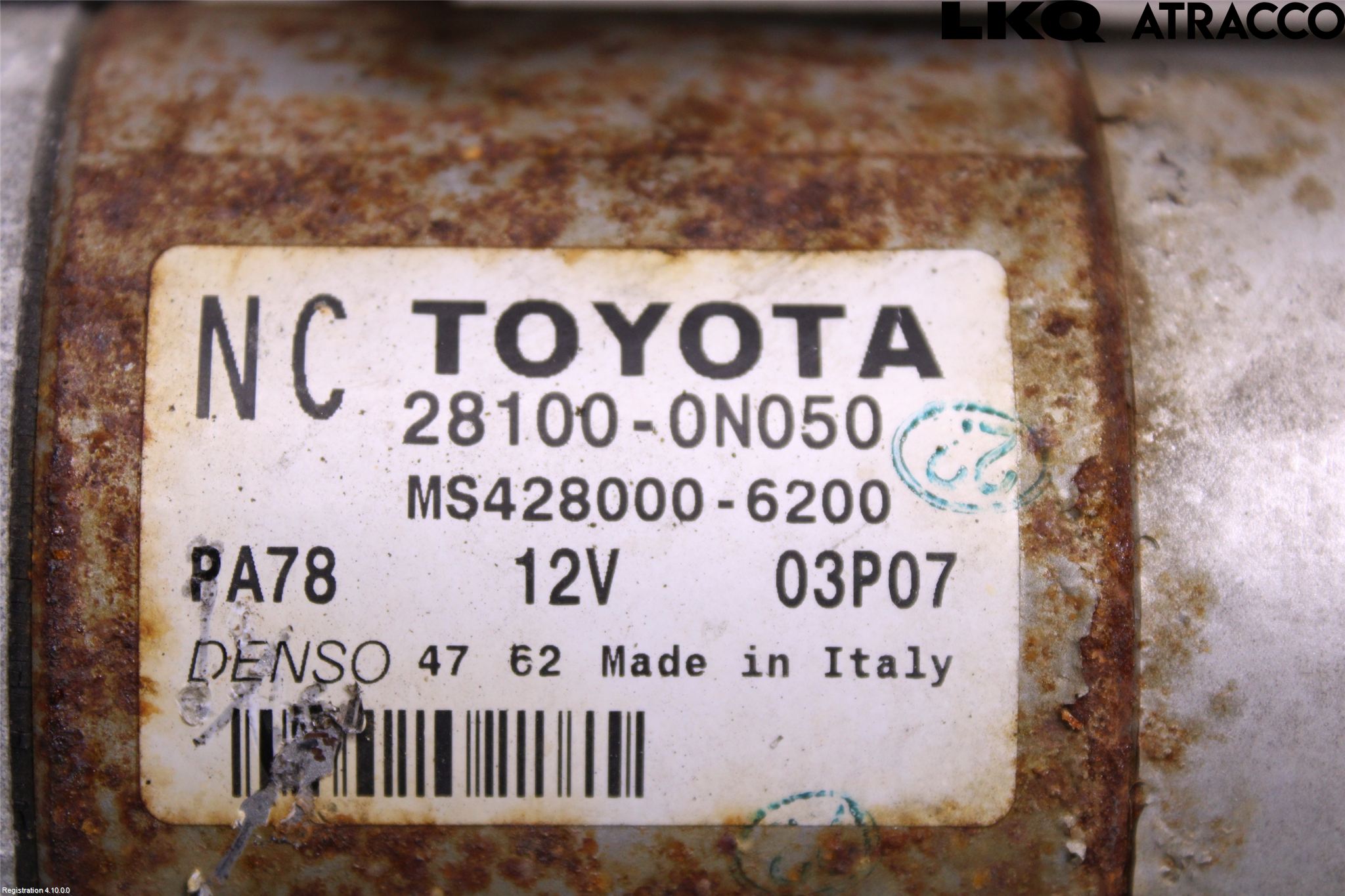 Toyota AURIS 10-12 Startmotor Diesel