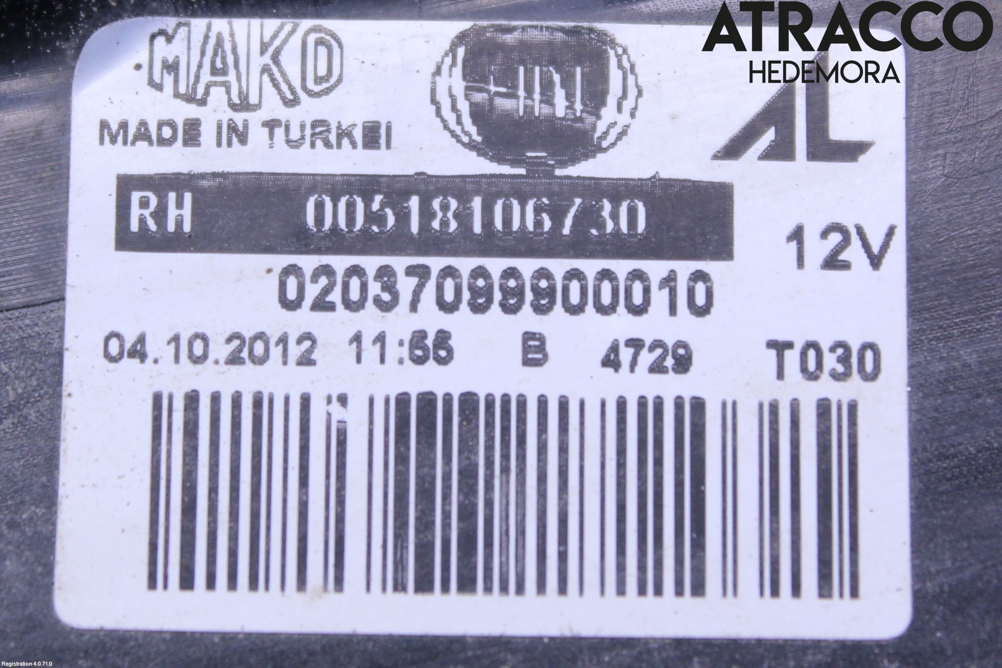 Fiat DOBLO CARGO Bakljus Höger