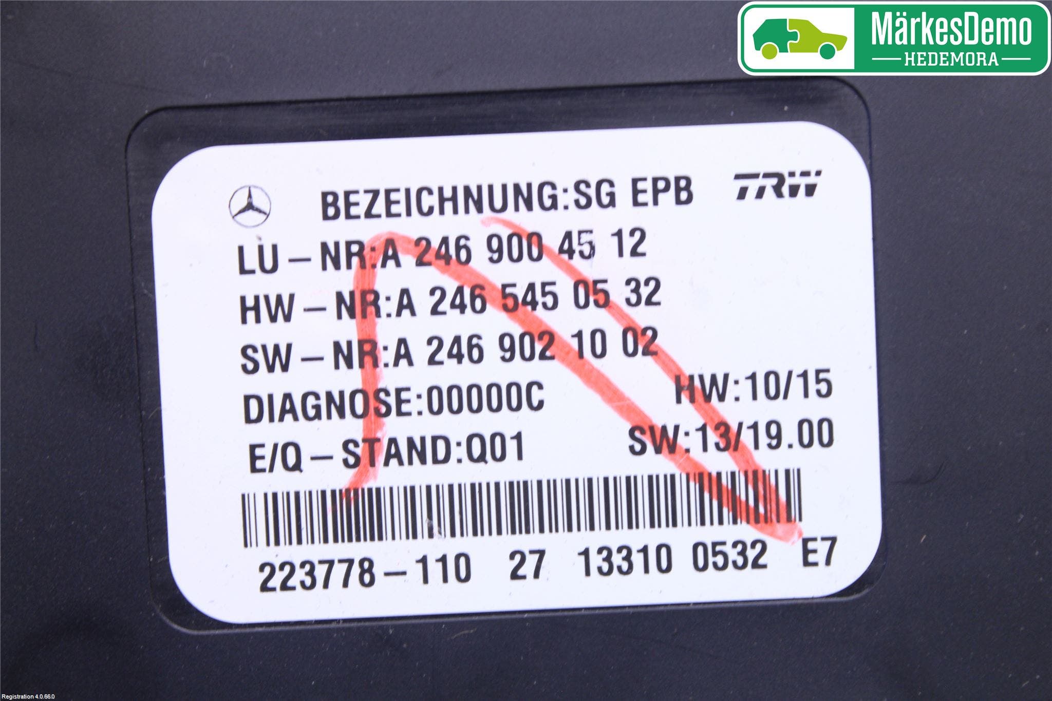 Mercedes-Benz MB GL/GLS-KLASS (X166) 12-19 Styrenhet Parkbroms Epb