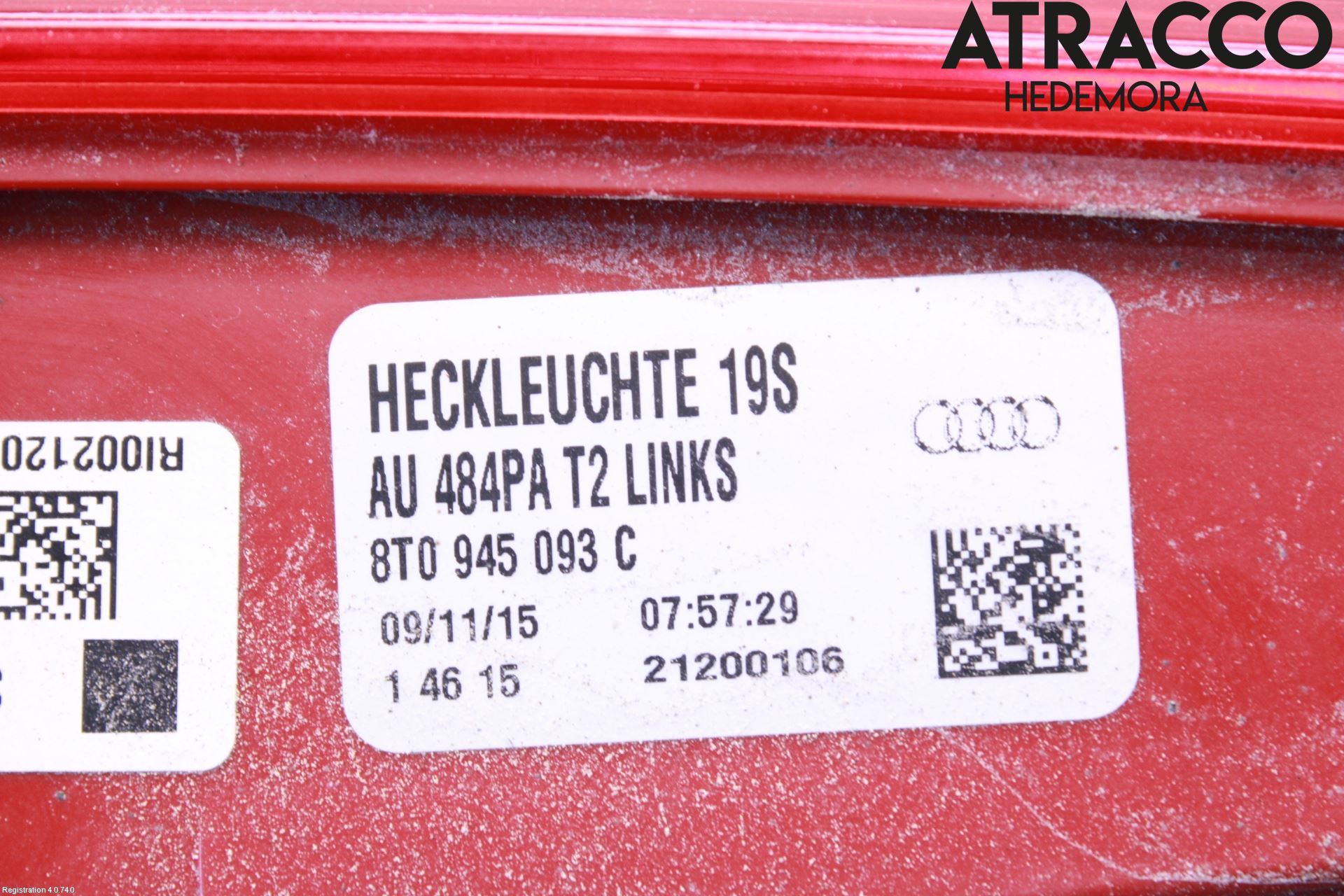 Audi A5 07-16 Bakljus Lucka Vä