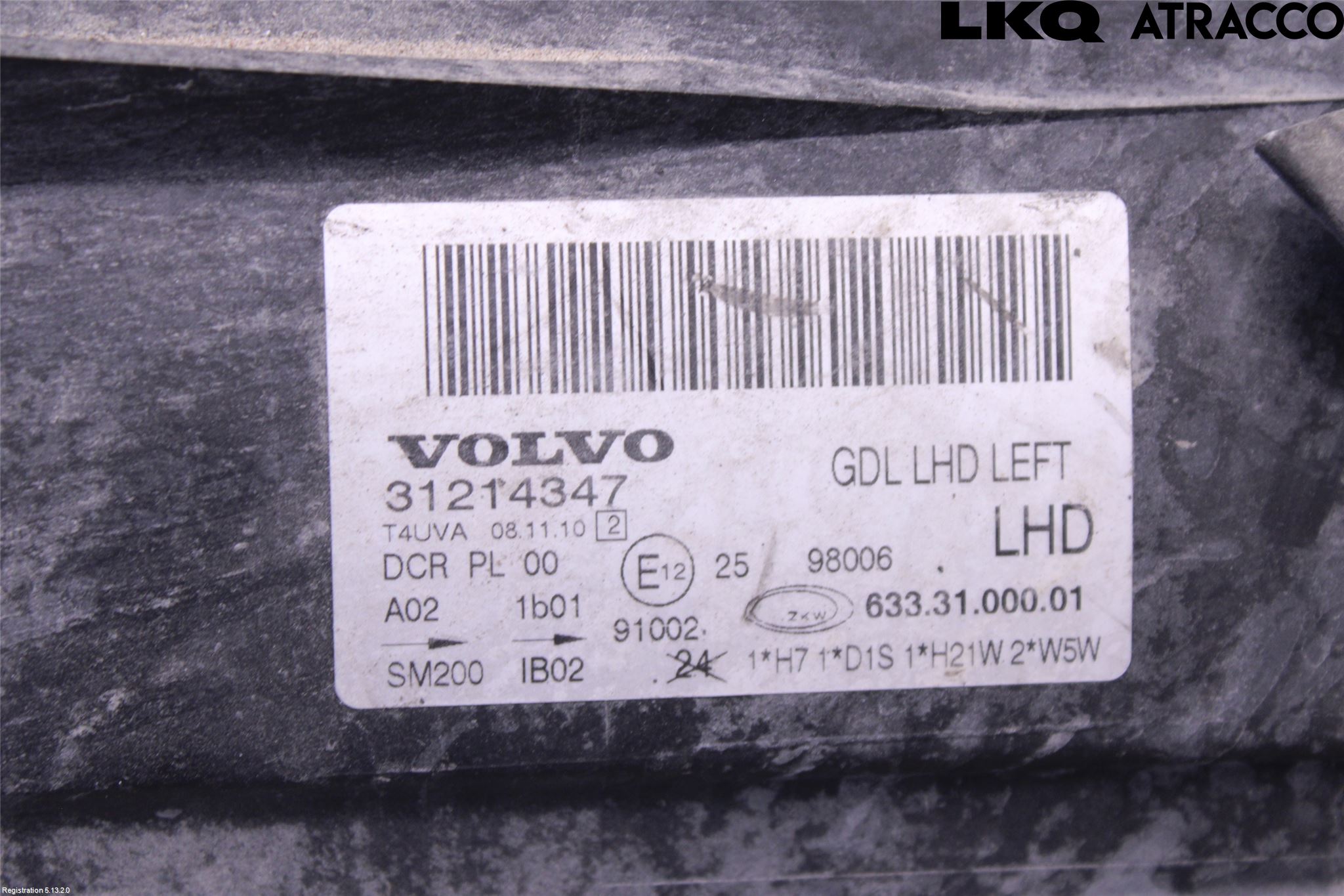 Volvo V70 08-13 Strålkastare Vänster