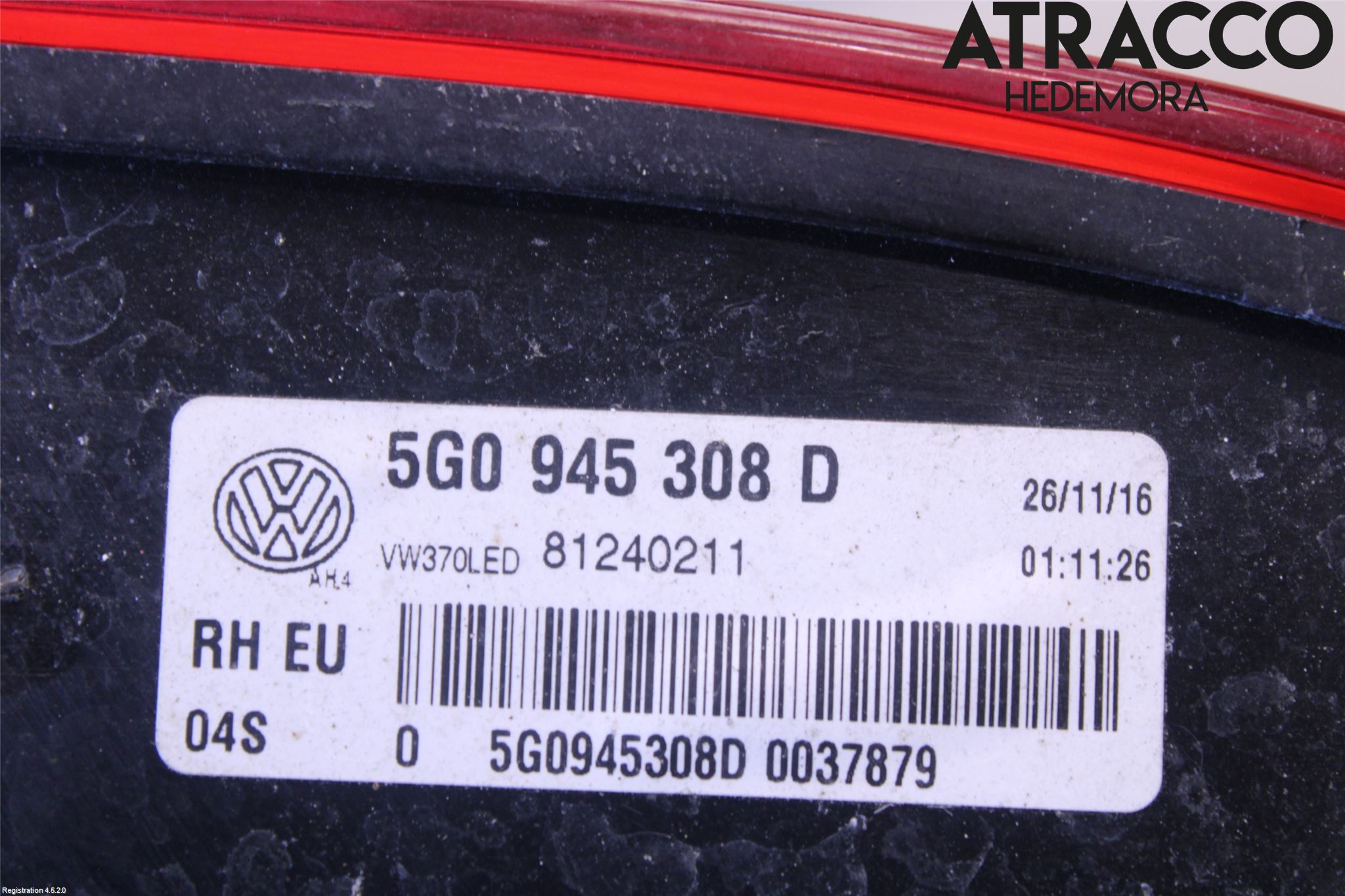 Volkswagen VW GOLF / E-GOLF VII 13-20 Bakljus Lucka Hö