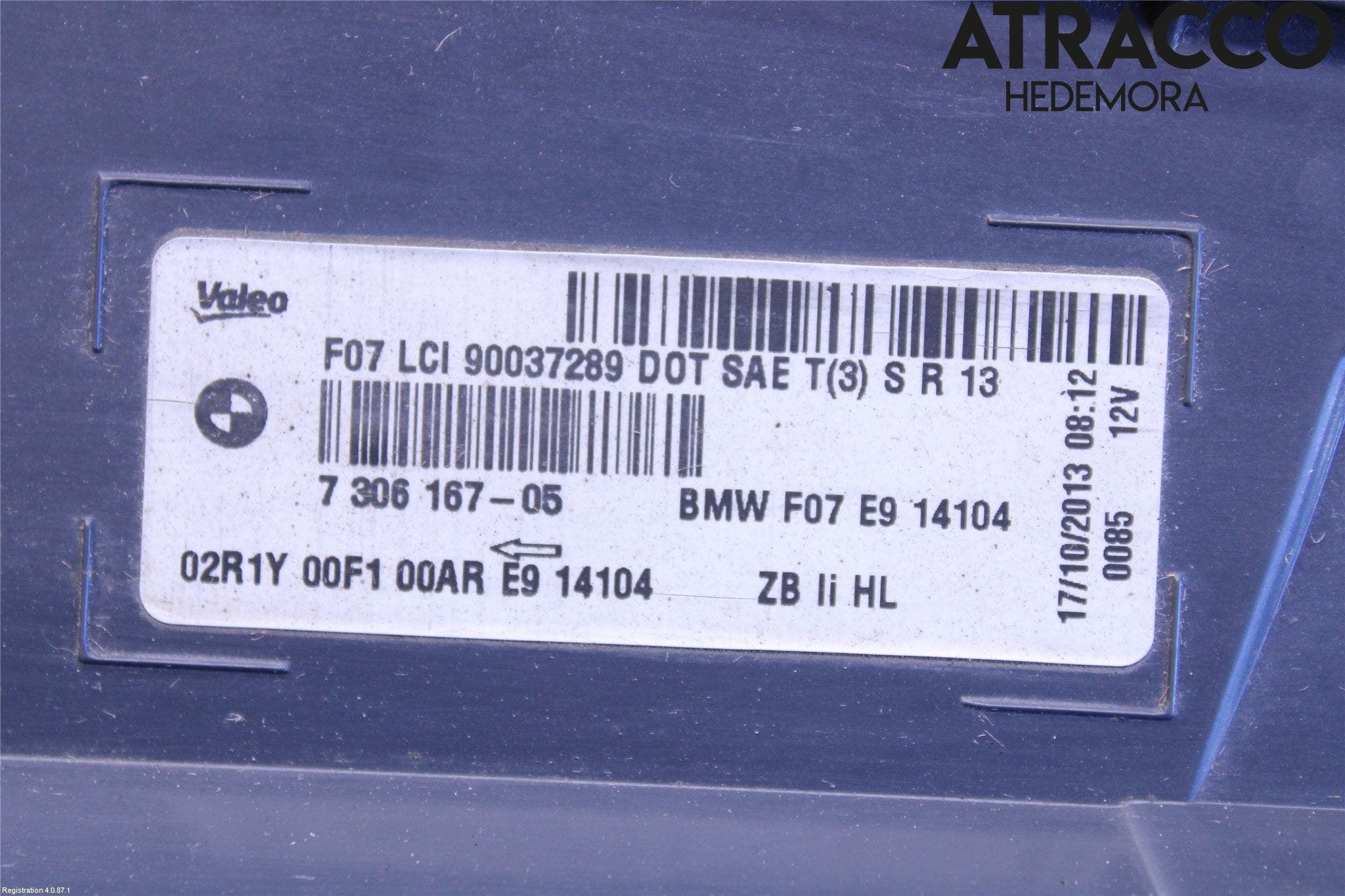 BMW 5 GT F07 09-17 Bakljus Lucka Vä