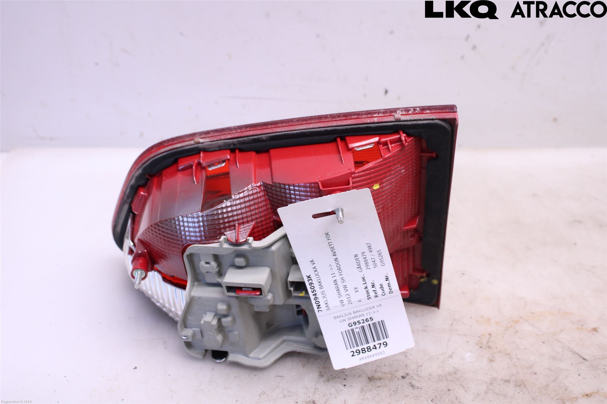 Volkswagen VW SHARAN 11- Bakljus Lucka Vä