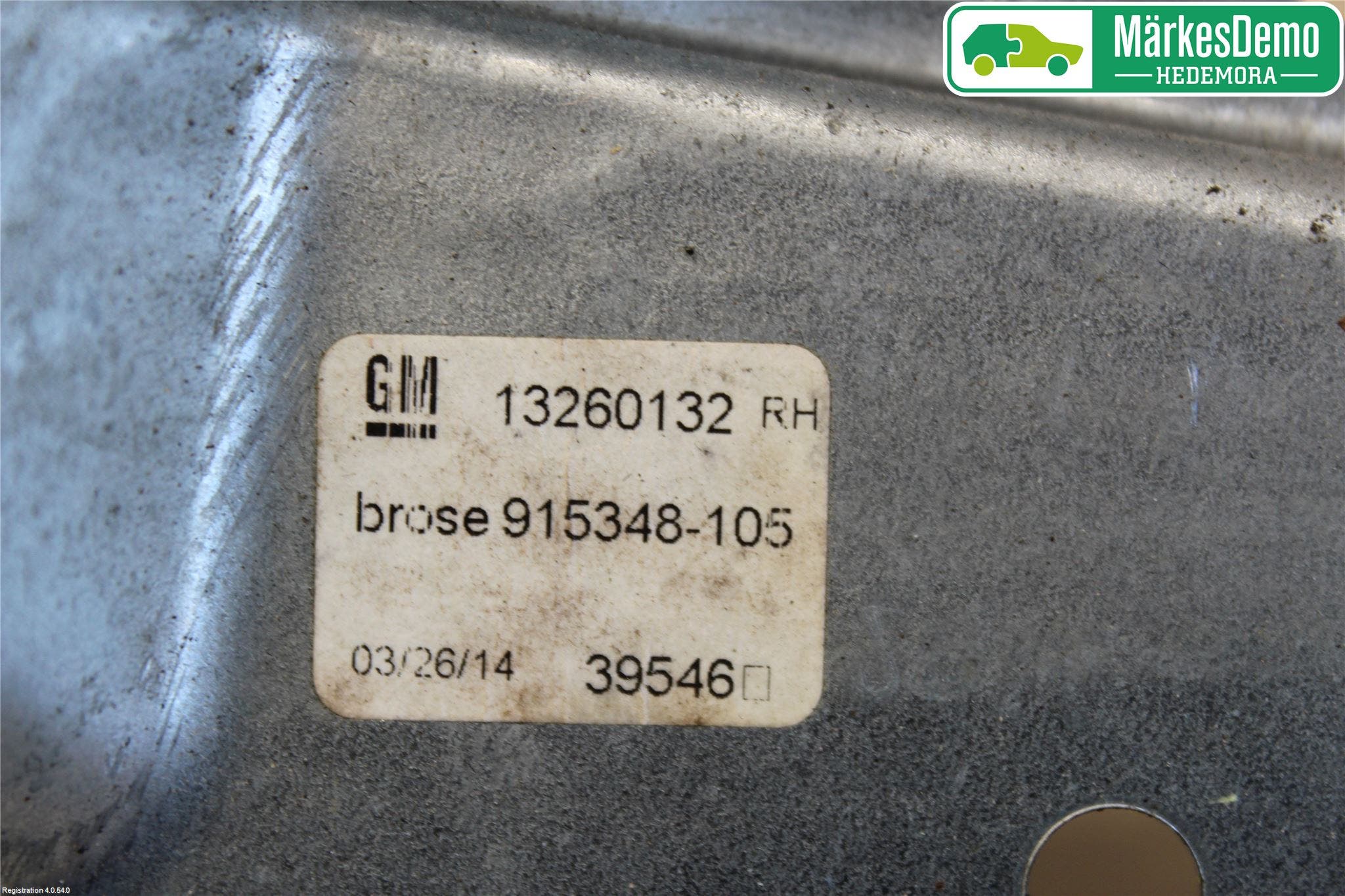 Opel ASTRA J 10-15 Fönsterhissmekanism