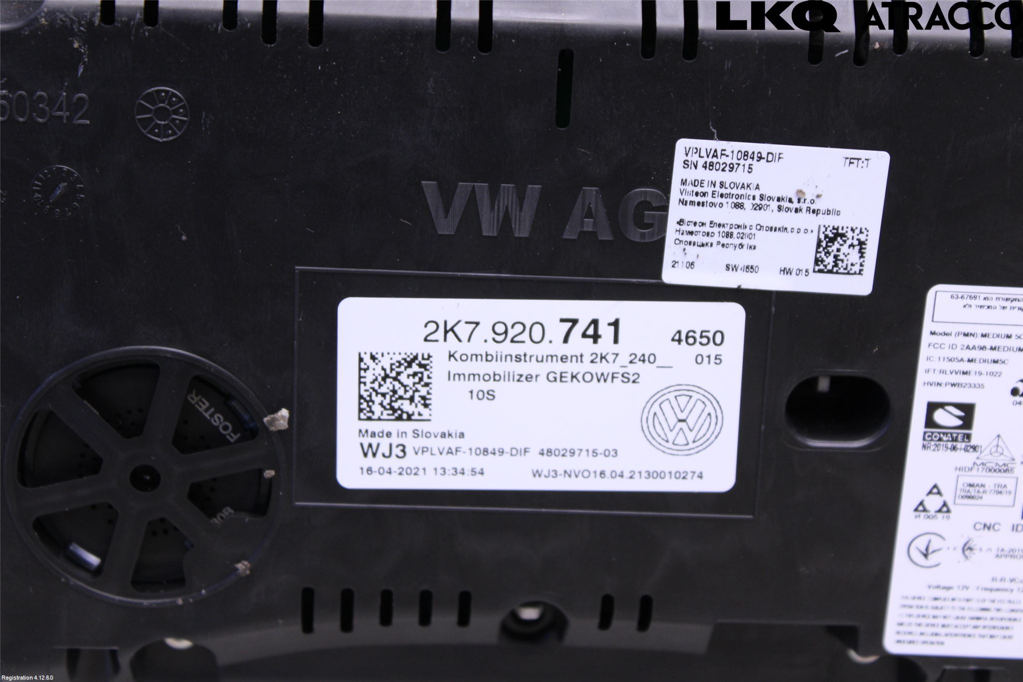 Volkswagen VW CADDY 21- Instrument Komb
