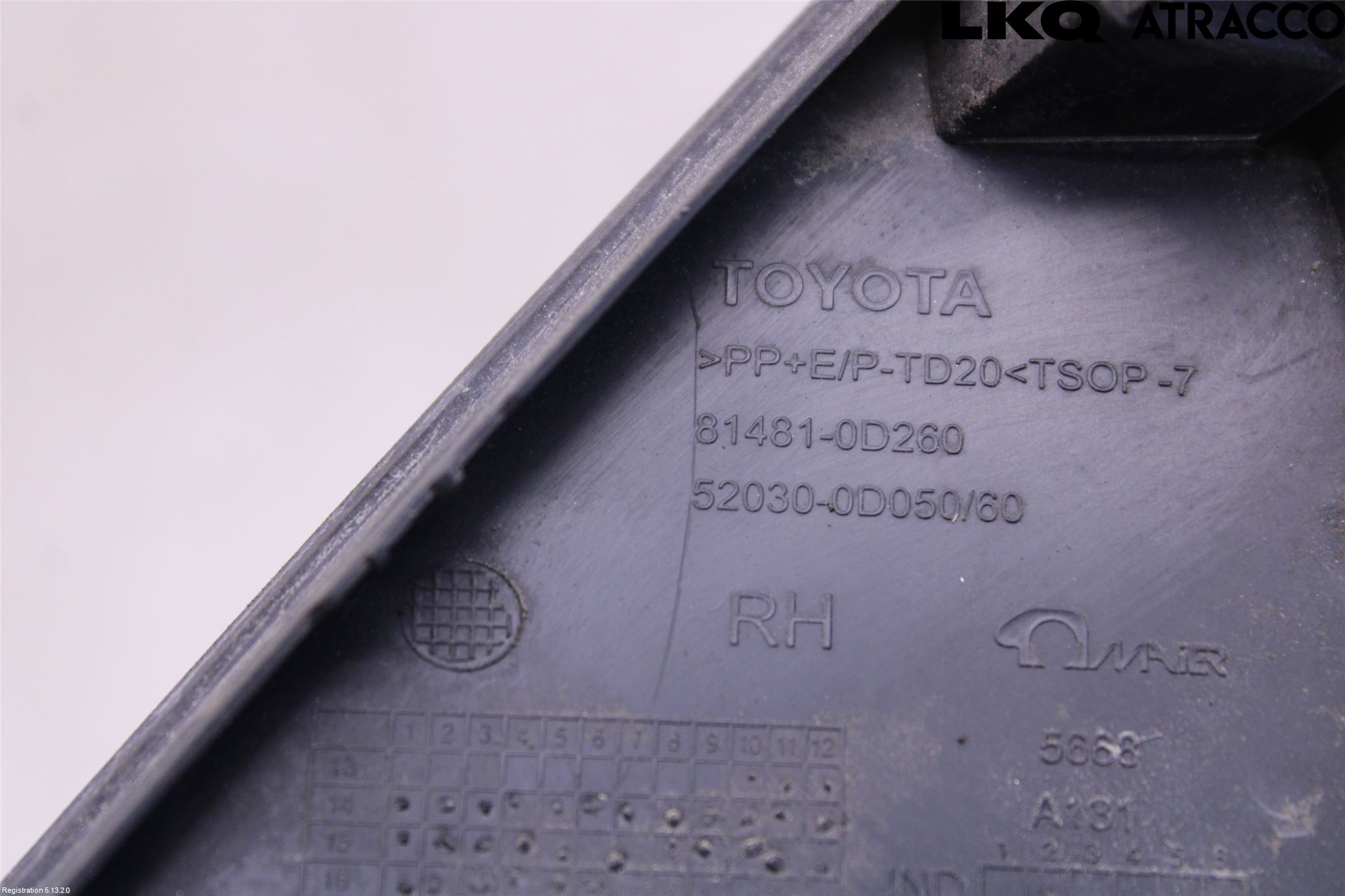 Toyota YARIS XP130 15-20 Dimljussarg Fram