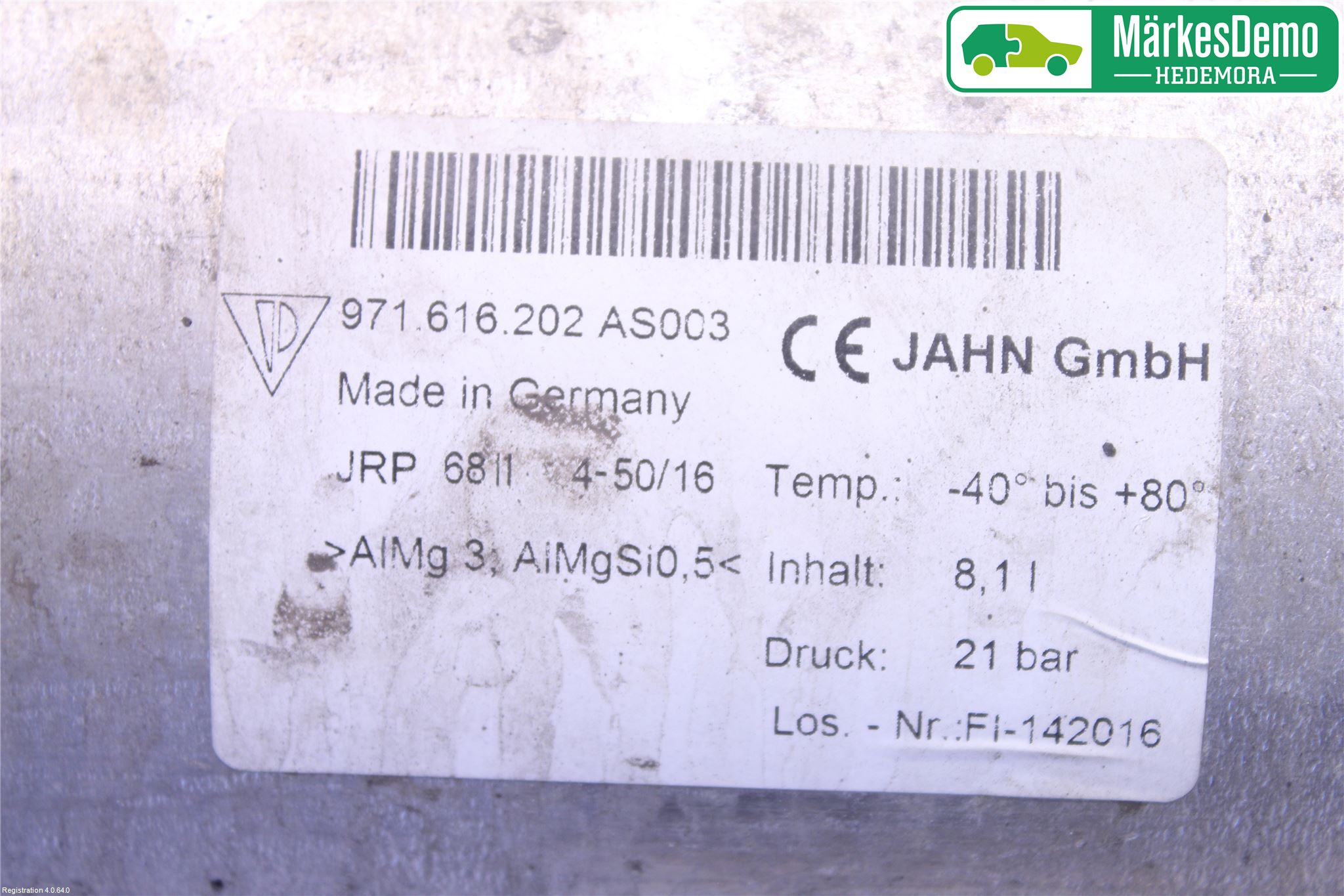 Porsche PANAMERA 09- Nivå/Luftförändring Trycktank