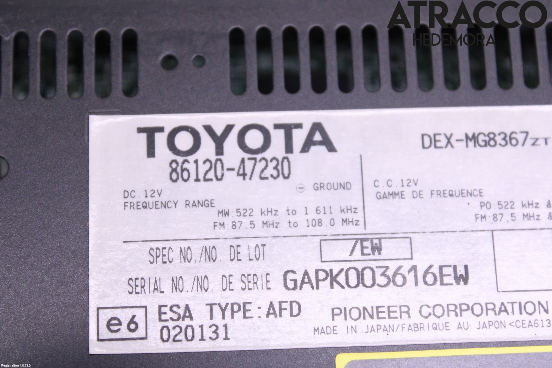 Toyota PRIUS NWH20 04-08 Cd Radio - Multimediapanel